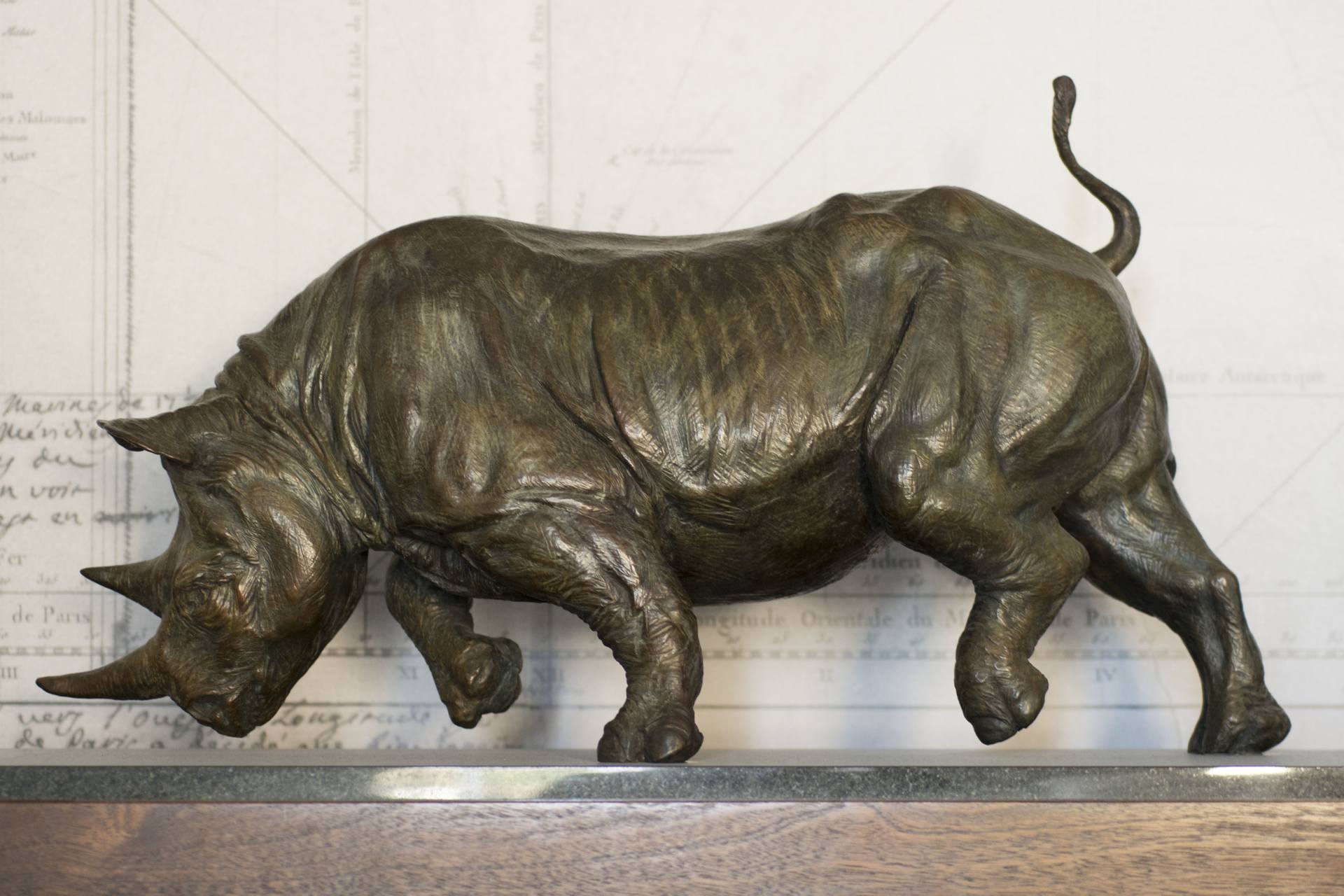 Saatchi Art: The Charging Black Rhino Sculpture by Hannah Shergold