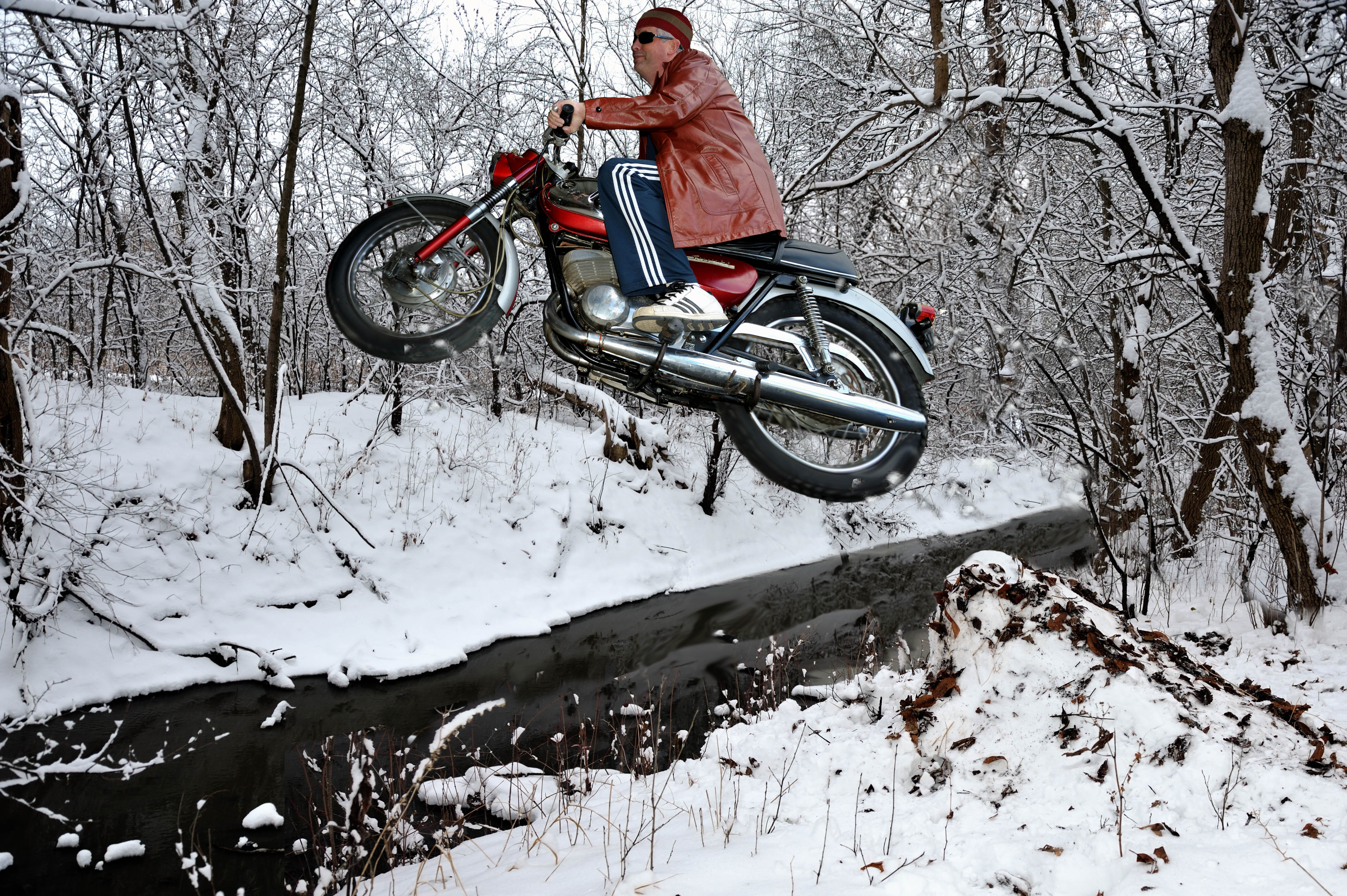 Who says you can't ride your motorcycle in the Winter? from