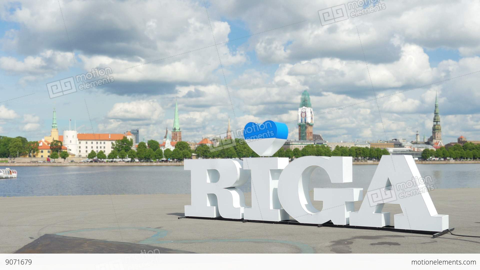 Riga Sign, Majestic Clouds, City View, Timelapse, Zoom Out, 4k Stock ...