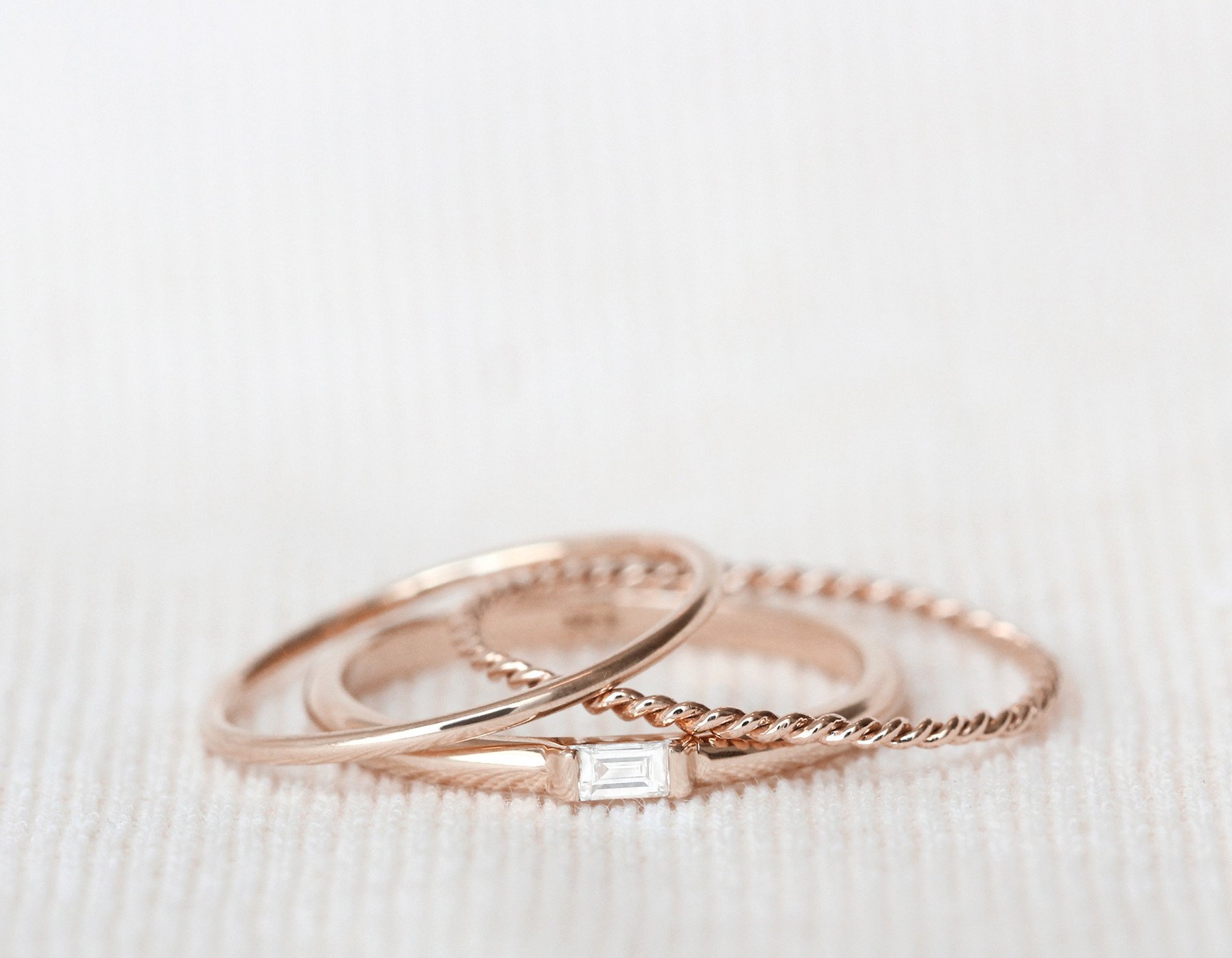 Rose Gold Twist Ring – Vrai & Oro
