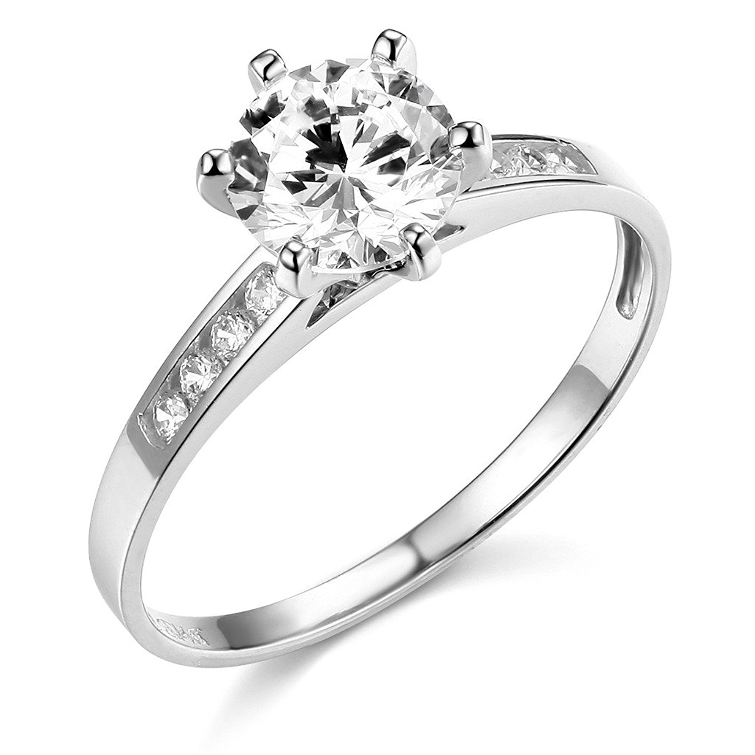14k Yellow OR White Gold SOLID Wedding Engagement Ring | Amazon.com