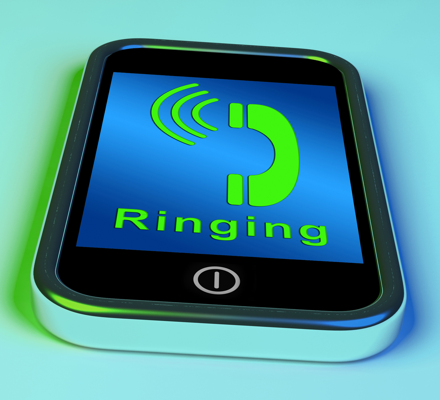 Ringing icon on a mobile phone showing smartphone call photo