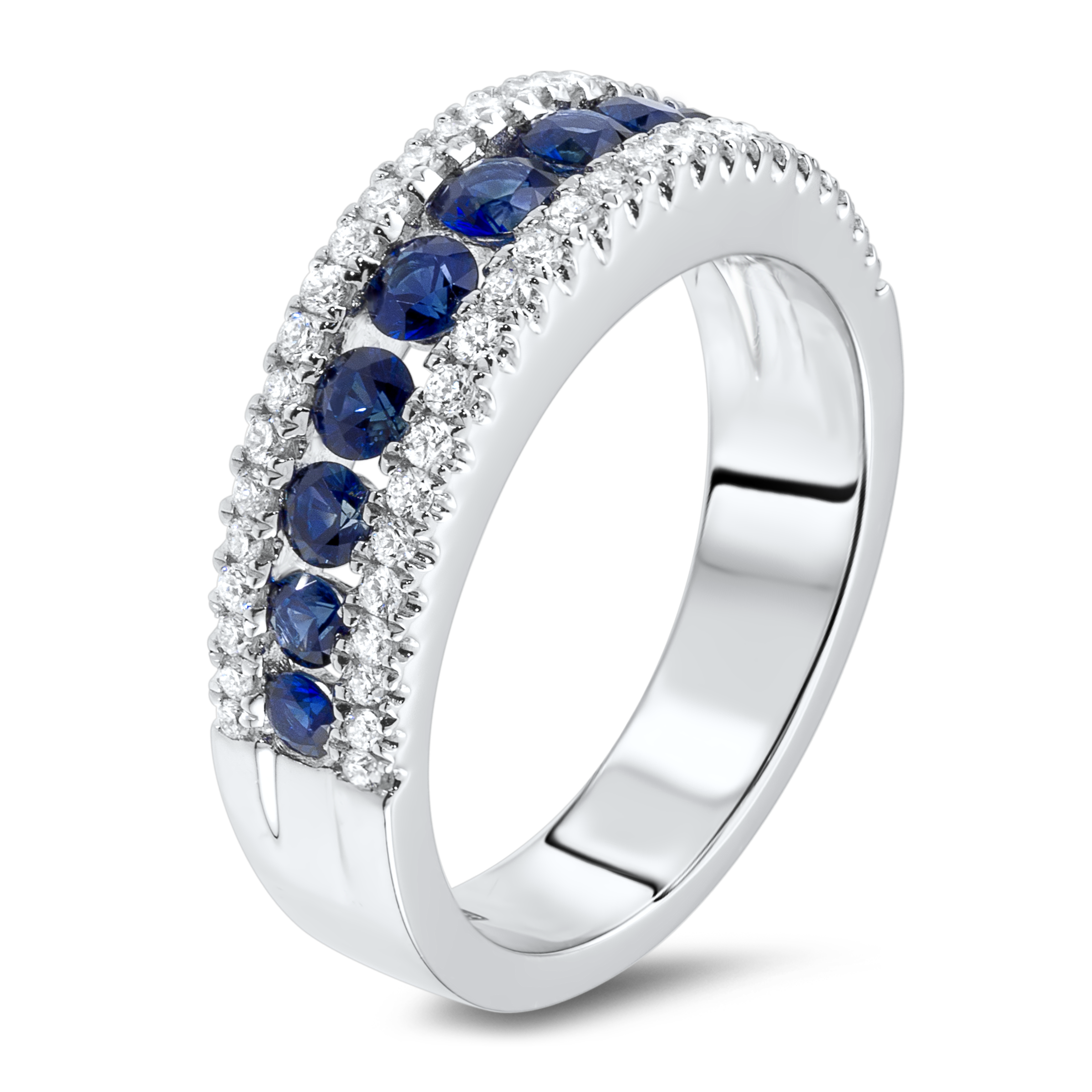 0.33 carat diamond ring with sapphires – Diamondland