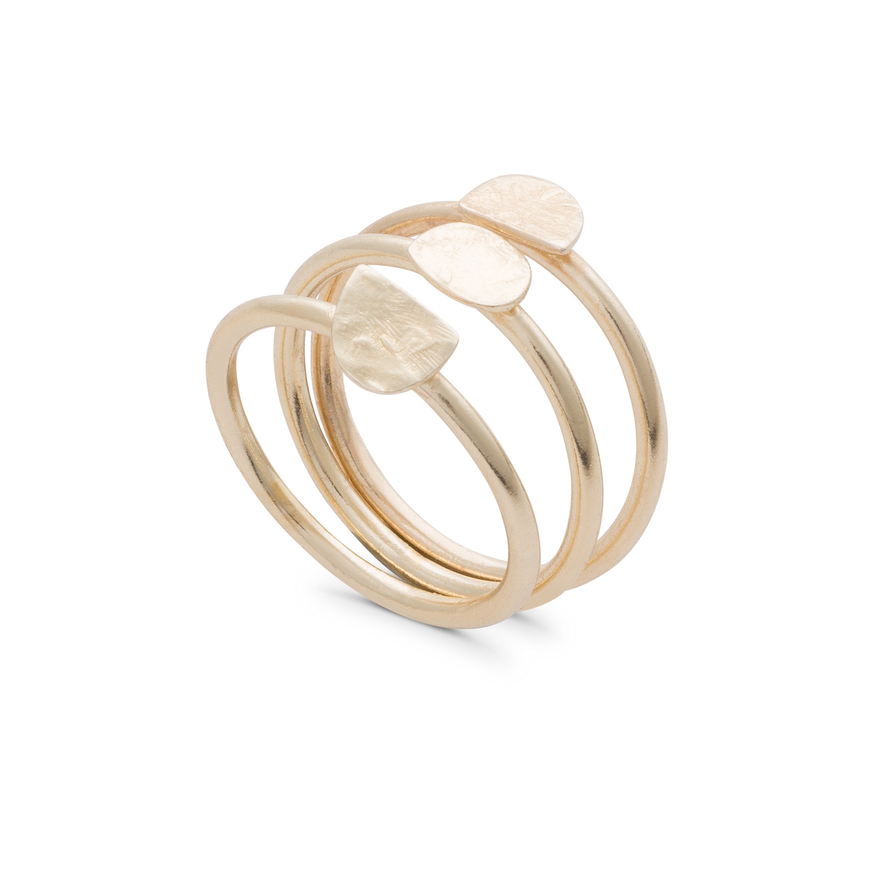 Gold Set of Three Dolores Shapes Rings | Oliver Bonas