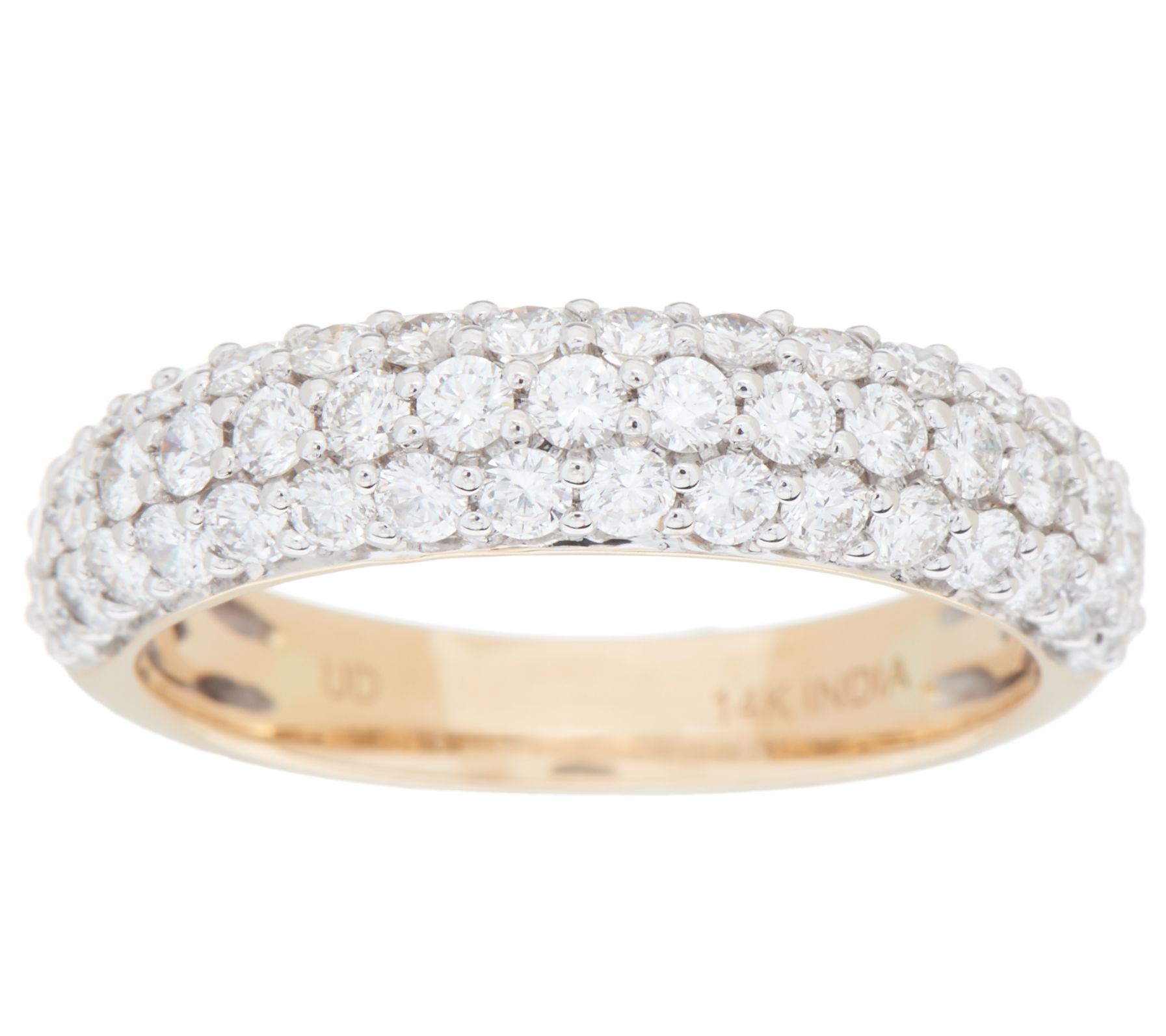 Three Row Pave Diamond Band Ring, 1.00 cttw, 14K, by Affinity - Page ...
