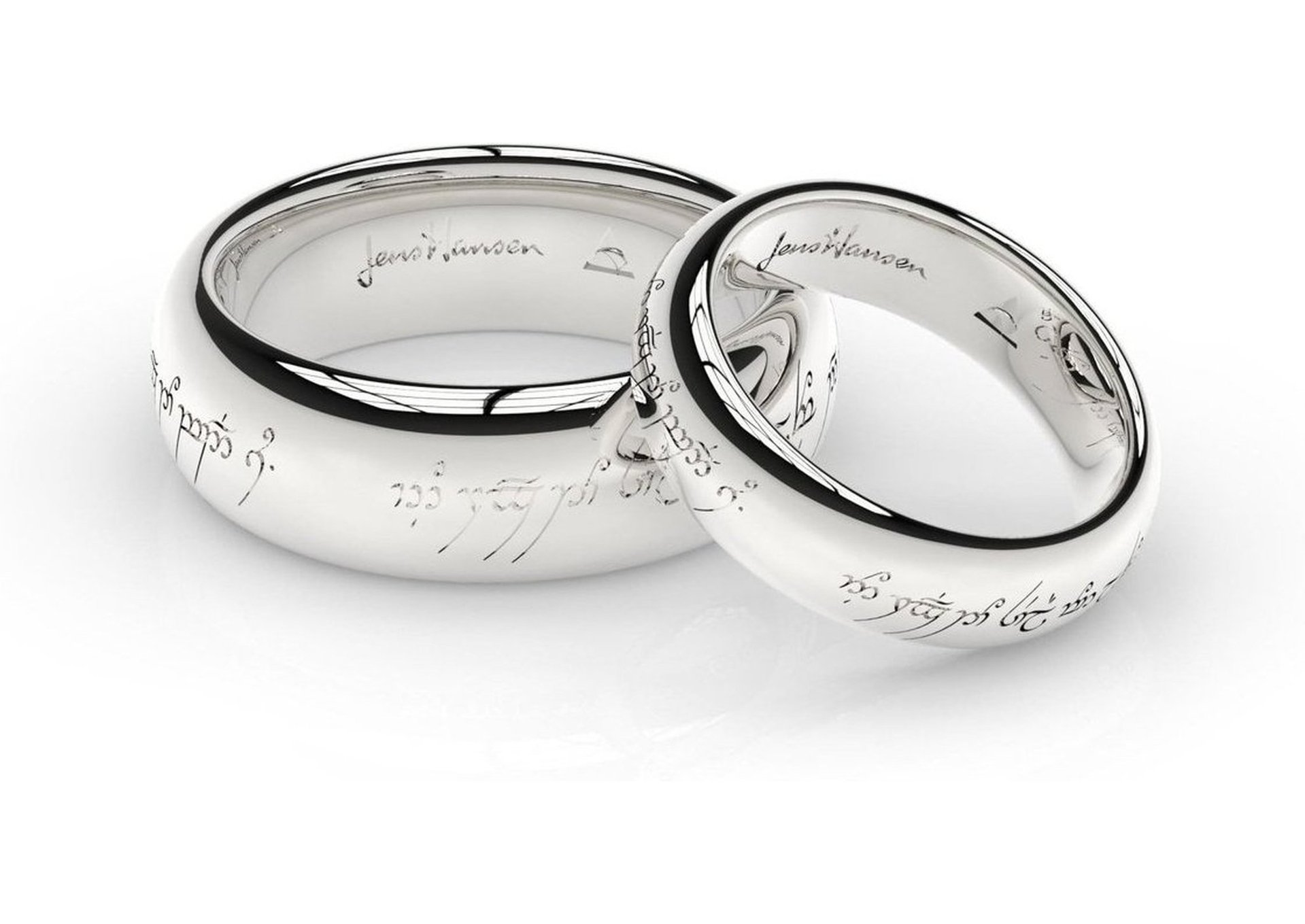 Elvish Love Ring Set in White Gold, Palladium and Platinum – Jens Hansen
