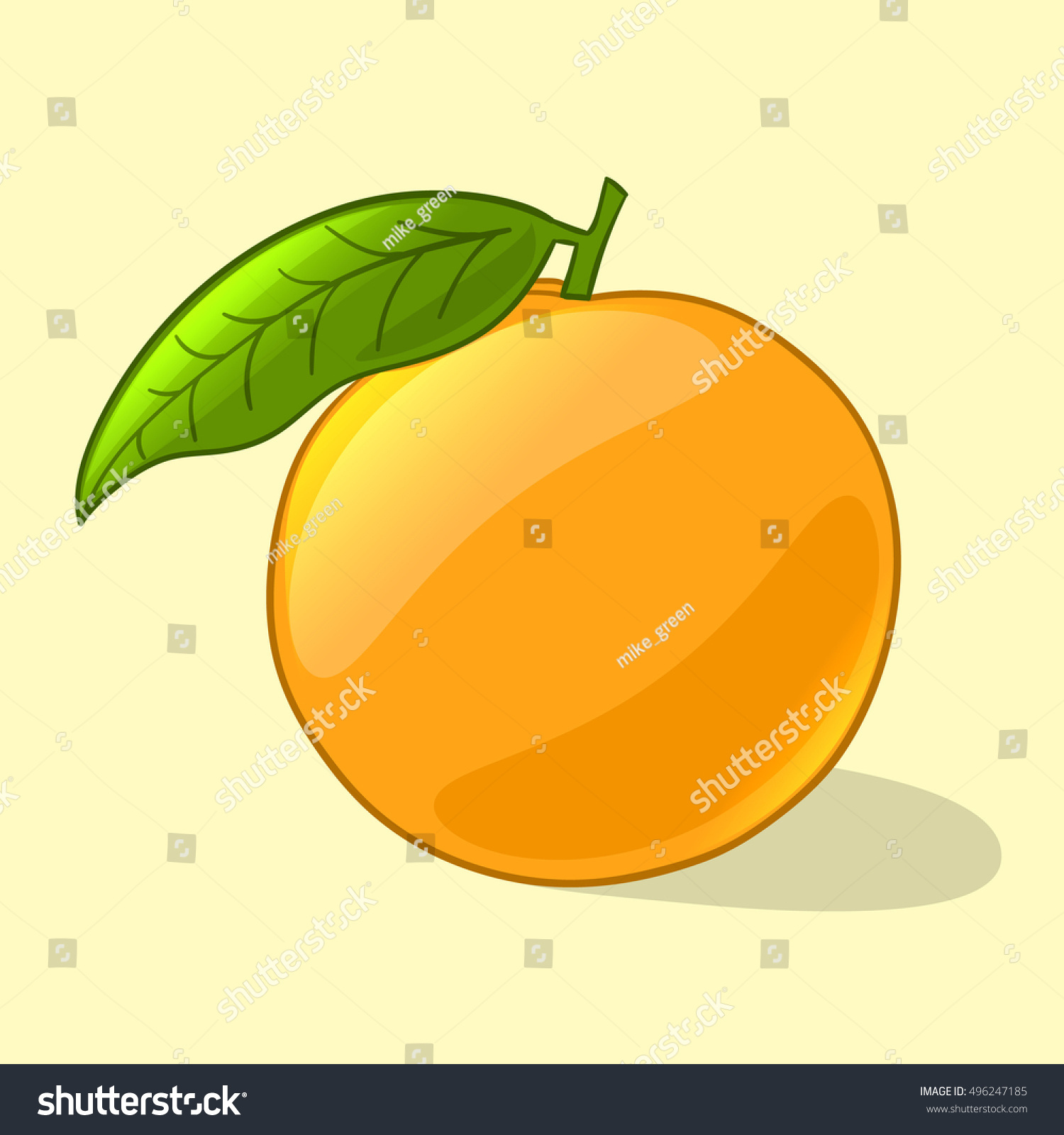 Ripe Juicy Orange Cartoon Style Vector Stock Photo (Photo, Vector ...