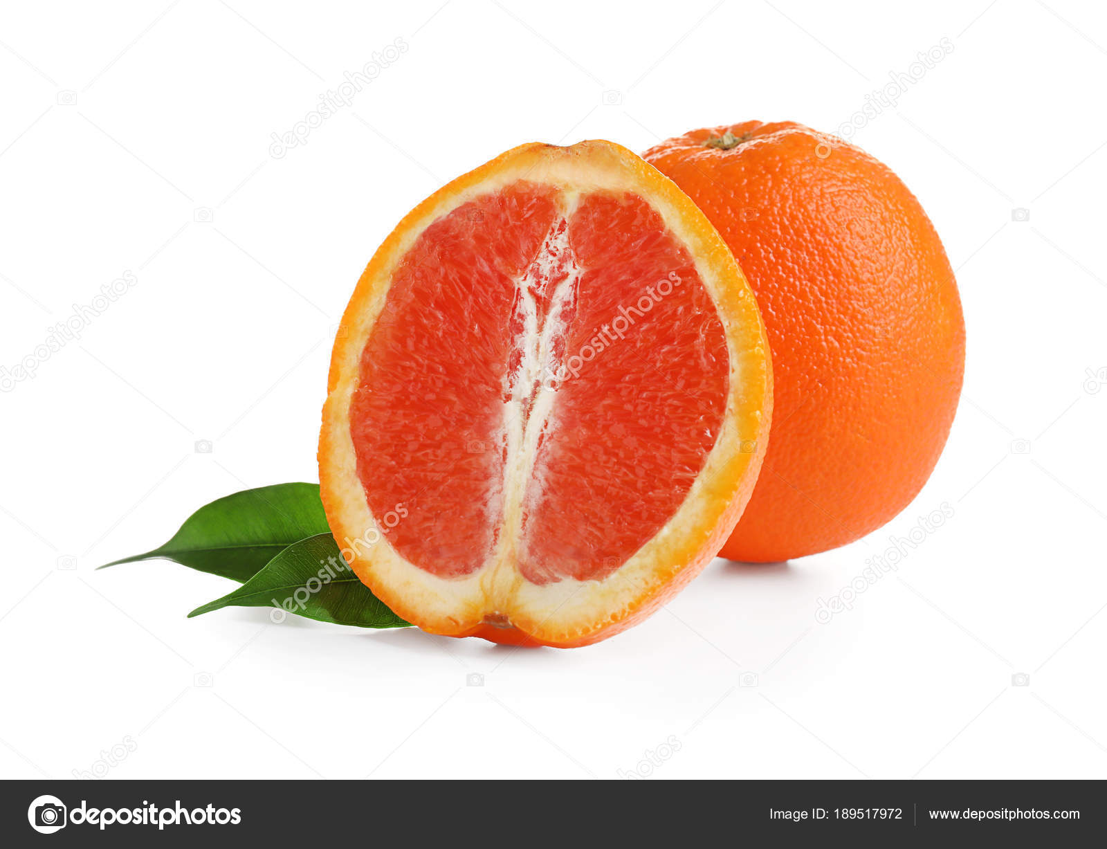 Ripe oranges on white background. Fresh citrus fruit — Stock Photo ...