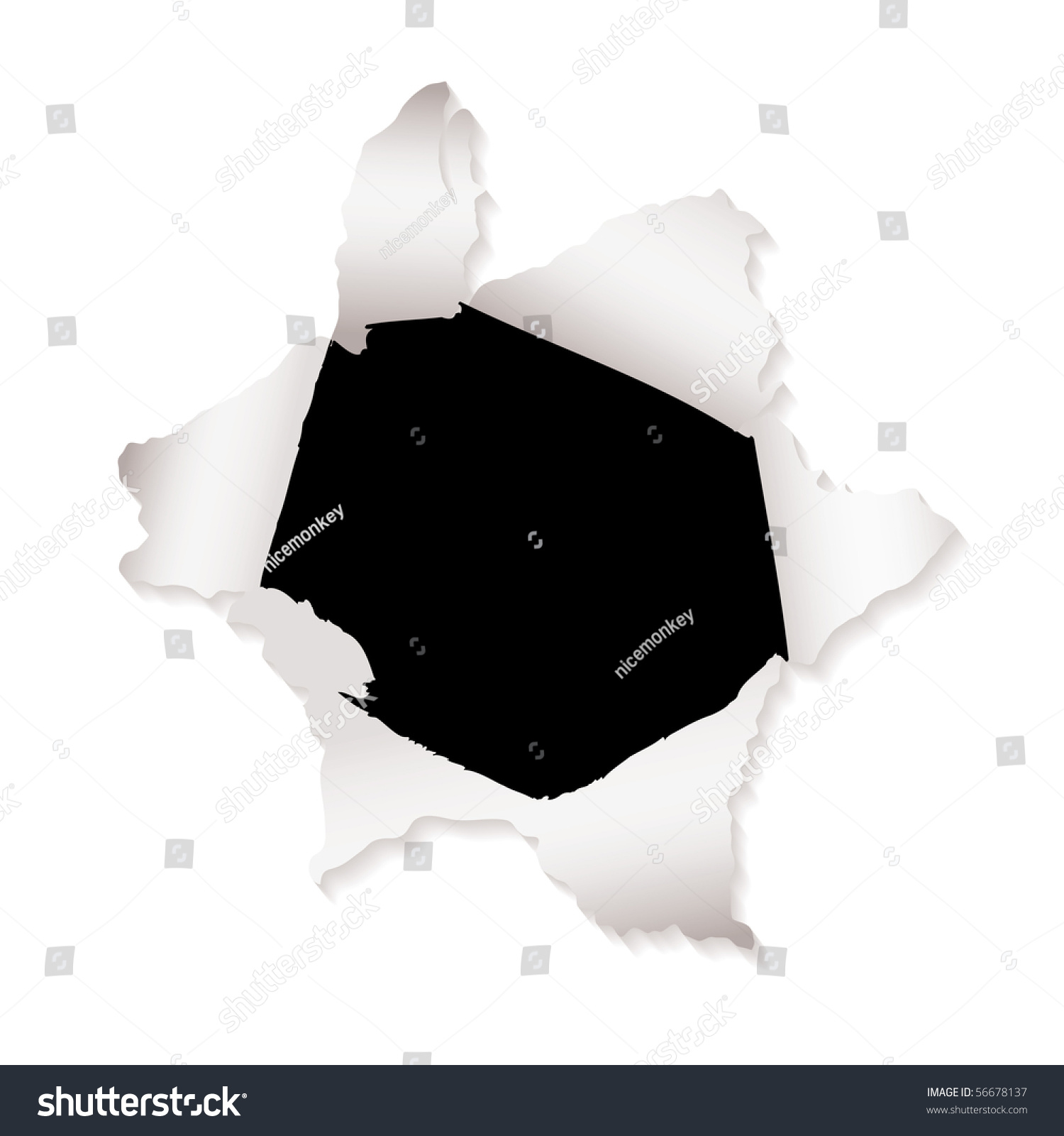 White Paper Torn Paper Hole Ripped Stock Illustration 56678137 ...