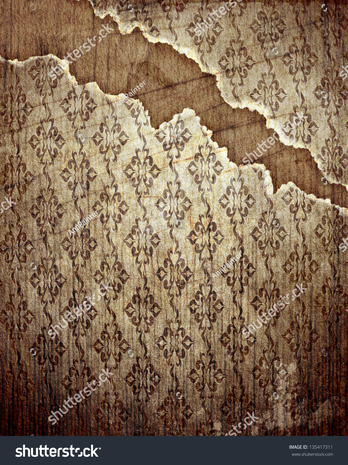 Royalty-free Damaged old wallpaper #135417311 Stock Photo | Avopix.com
