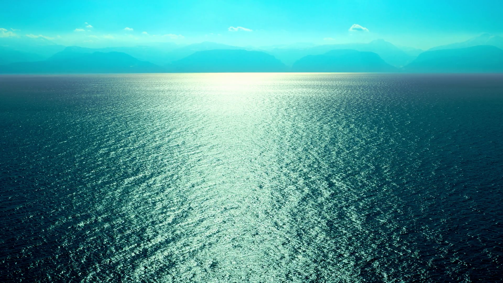 Beautiful Mediterranean scenery blue sky rippled water surface sunny ...