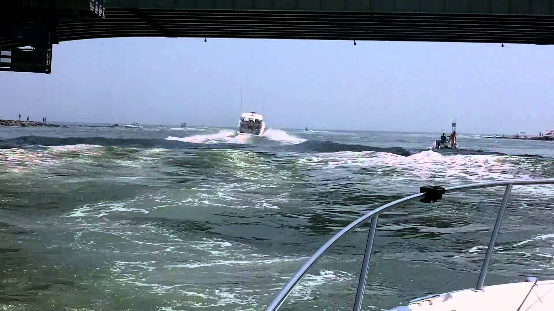 Going out the Indian River Inlet to the ocean (Delaware) - YouTube