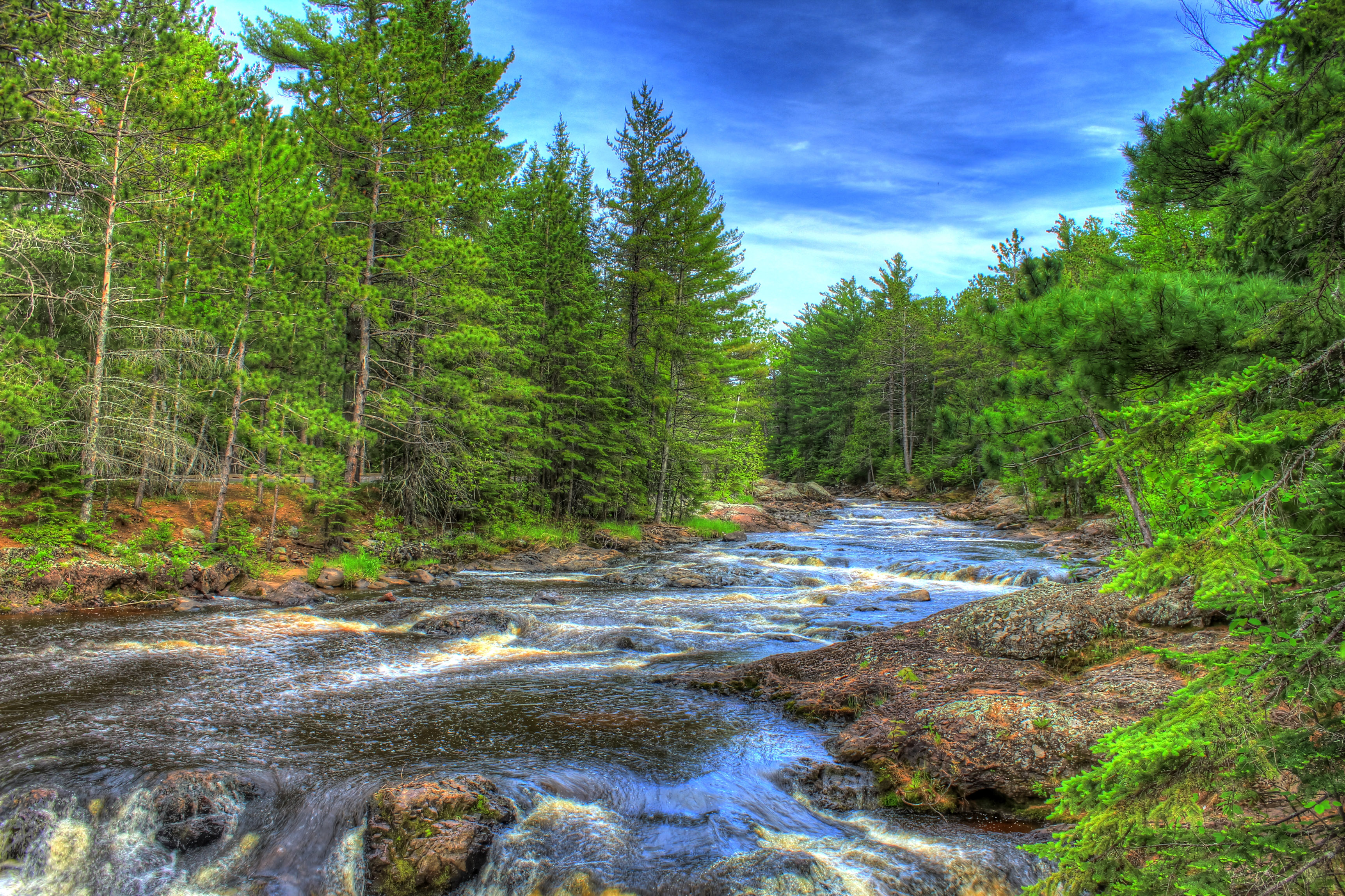 Beautiful River Landscape at Amnicon Falls State Park, Wisconsin ...