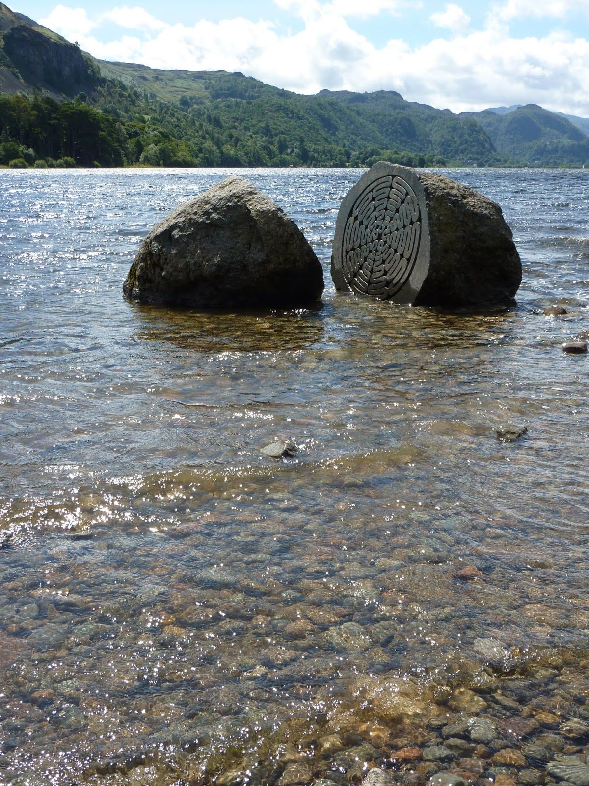 Sculpture in the landscape. This boulder of Borrowdale volcanic rock ...