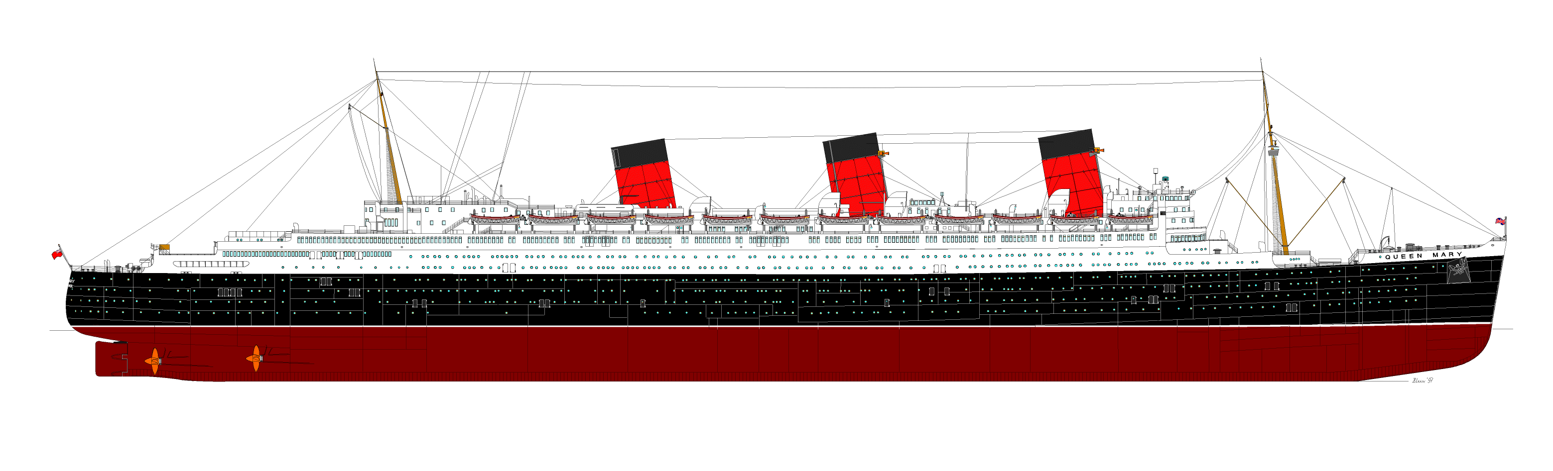 Lux's type collection - Ocean liners - QUEEN MARY - 1936