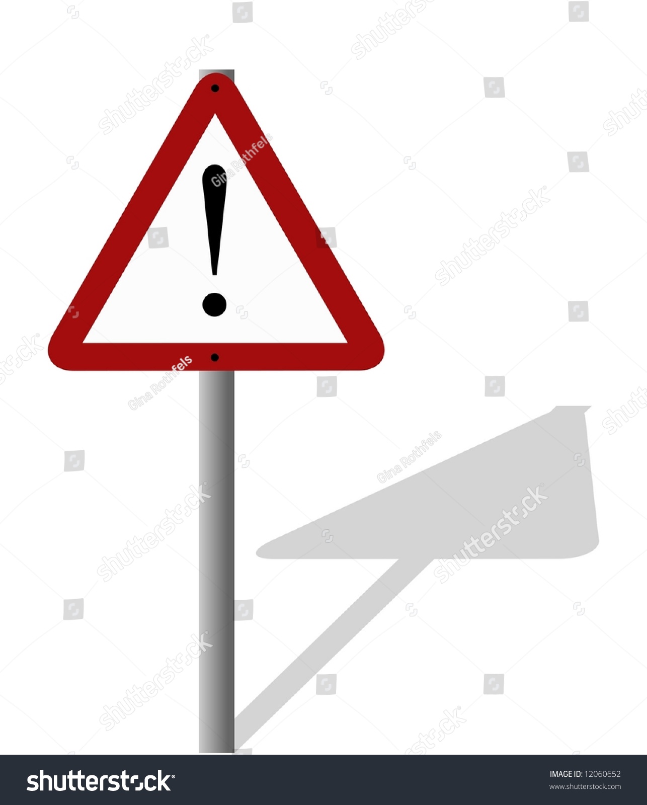 Triangular Road Sign Exclamation Mark Warning Stock Illustration ...