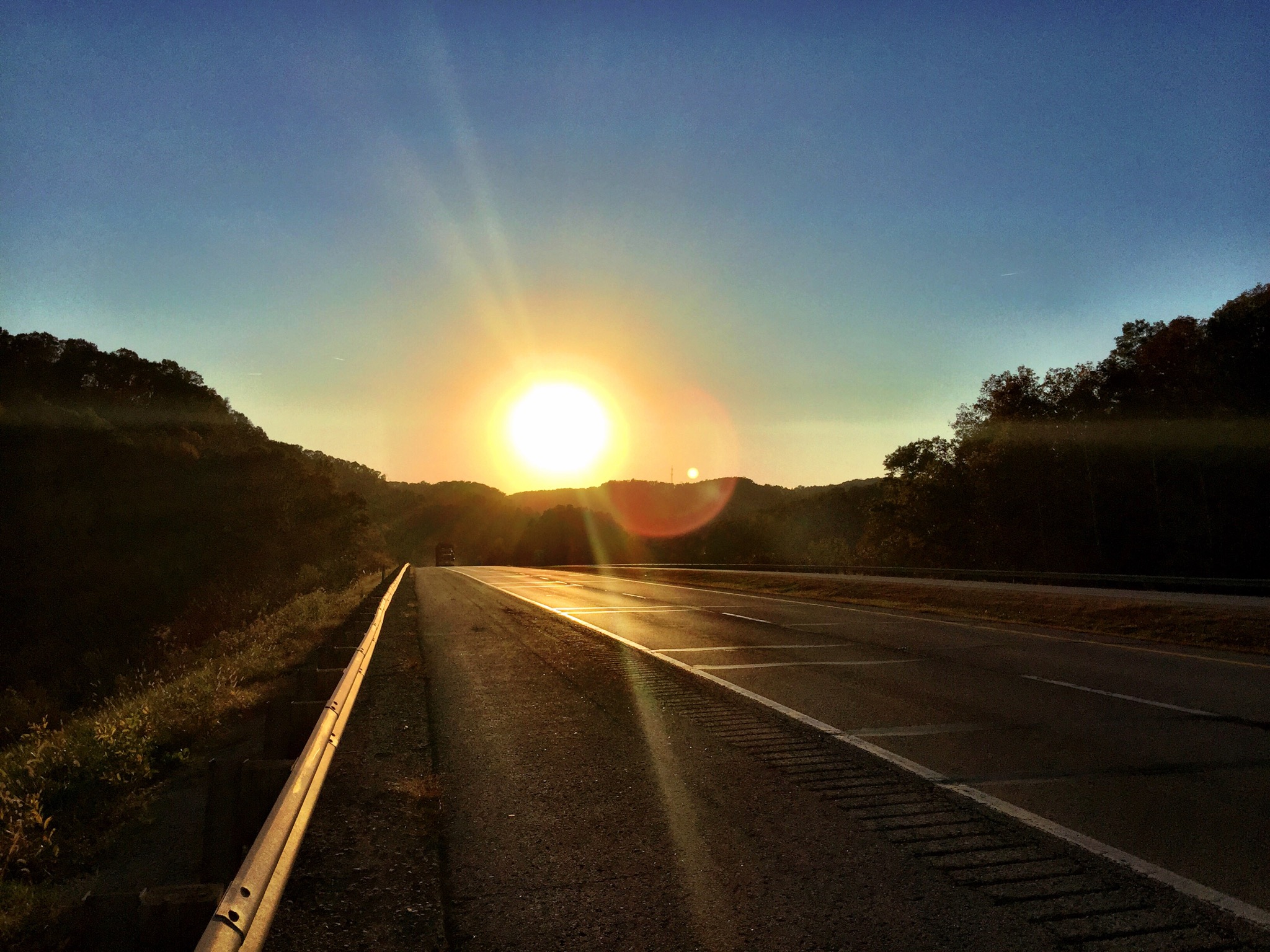 Roadside sunset photo