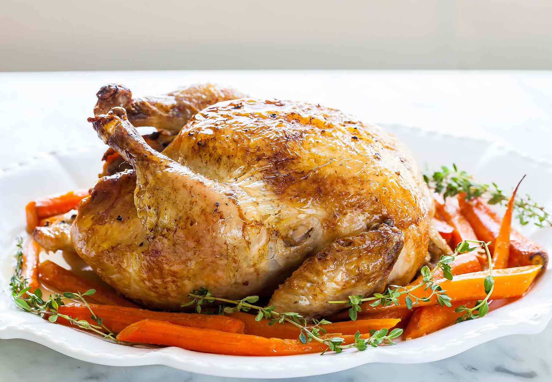 Roast Chicken with Carrots Recipe | SimplyRecipes.com