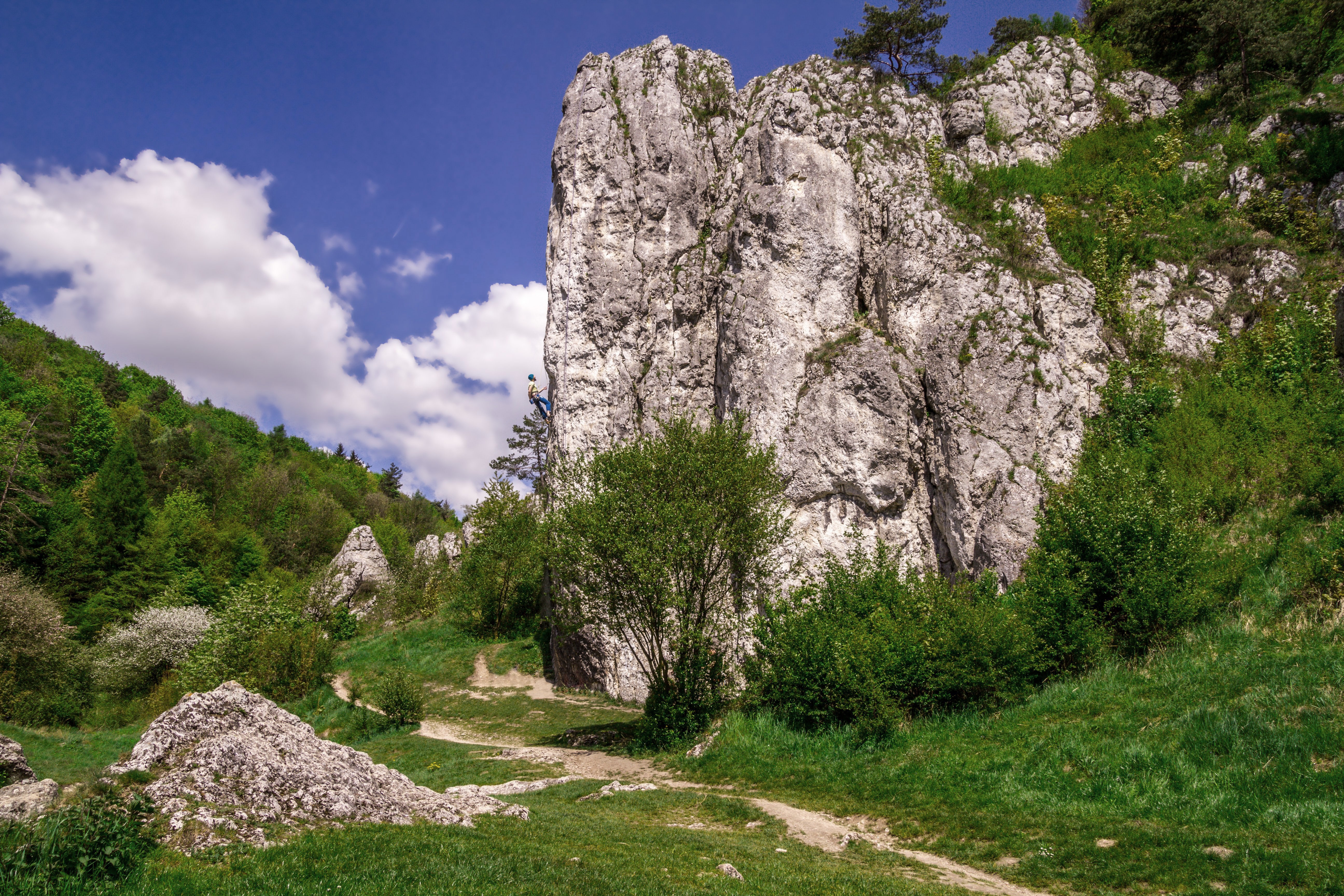 Rock climbers - Brama Bolechowicka, Bolechowice, Poland, Activity, Limestone, Sport, Scenic, HQ Photo