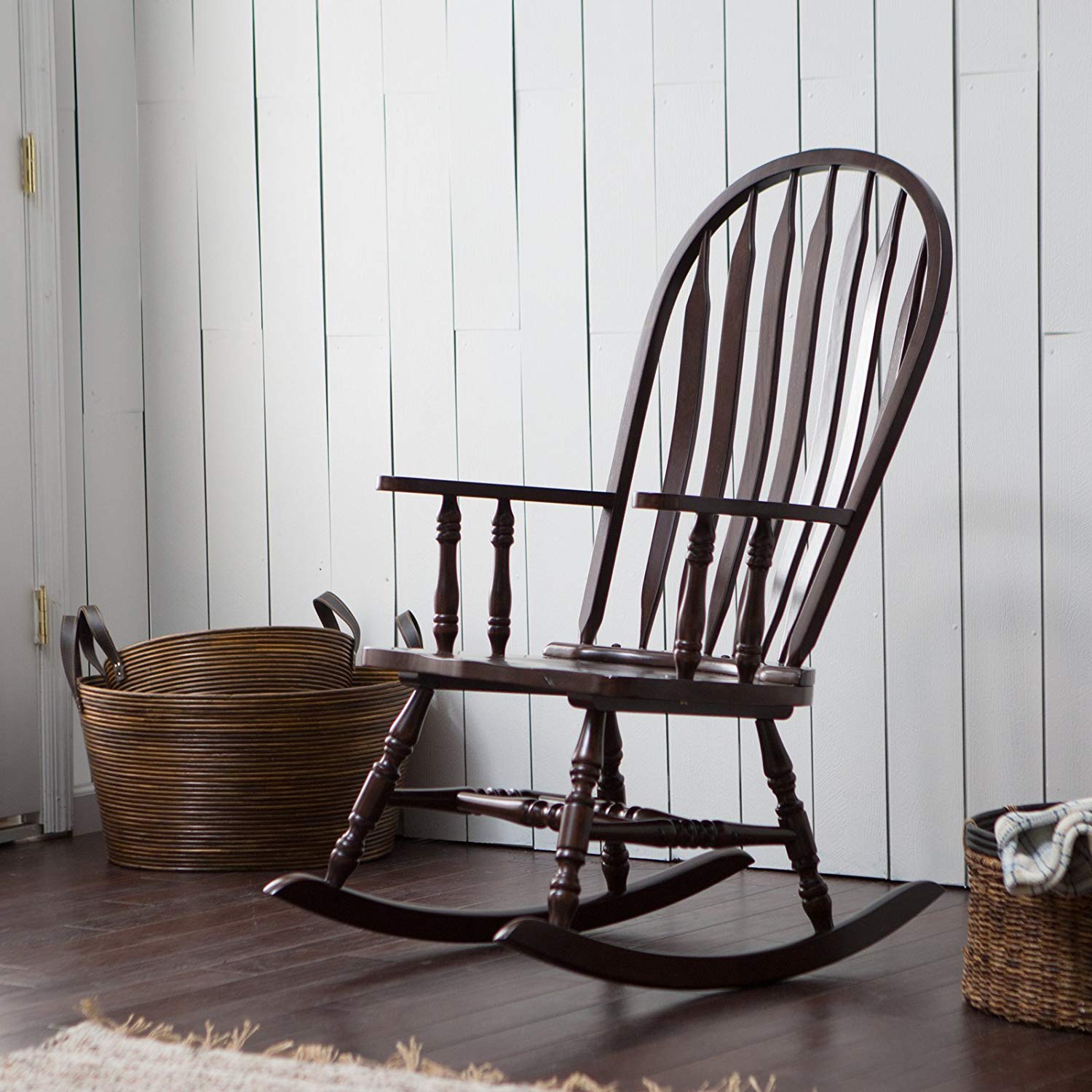Amazon.com: Belham Living Windsor Indoor Wood Rocking Chair, Durable ...