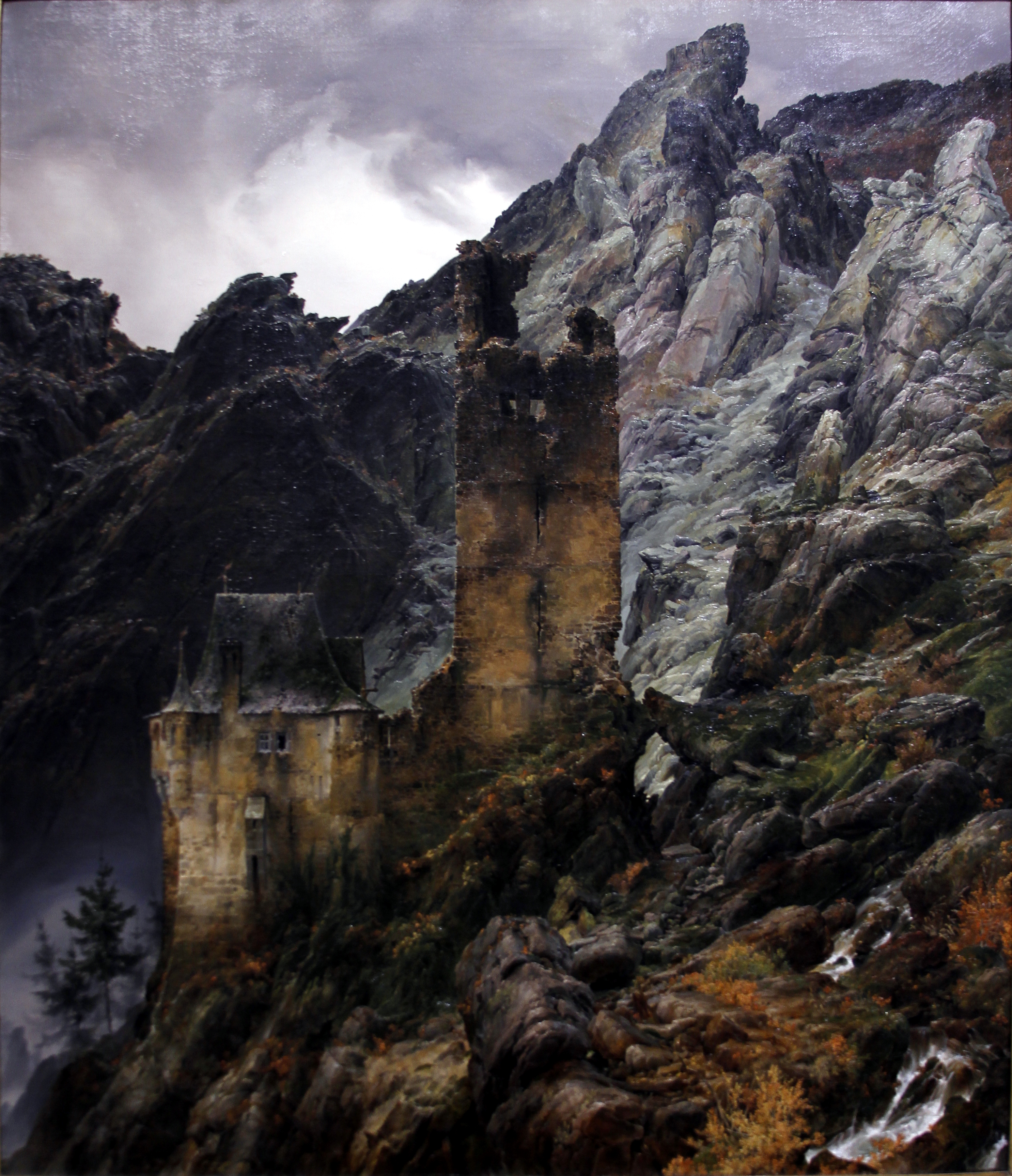 File:Rocky Landscape, Gorge with Ruin by Carl Friedrich Lessing ...