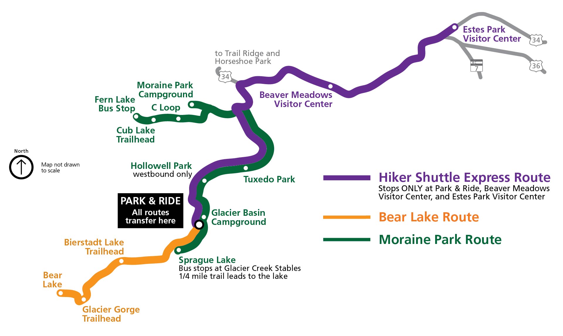 Shuttle Bus Routes - Rocky Mountain National Park (U.S. National ...