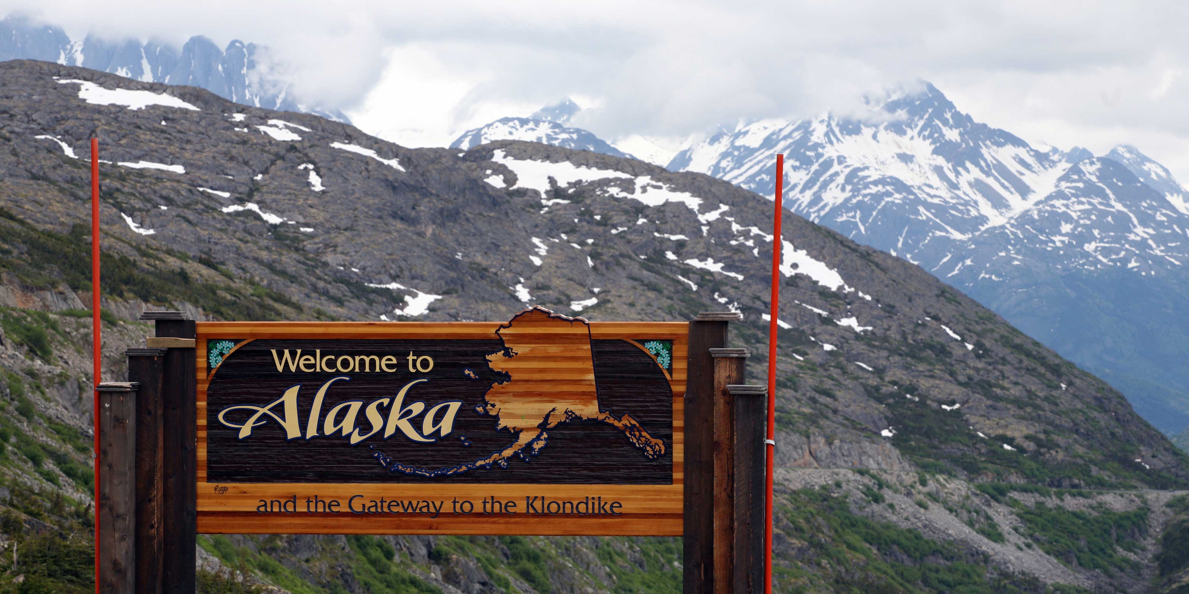 Alaska Border - a stop on the Rocky Mountain Route North to Alaska
