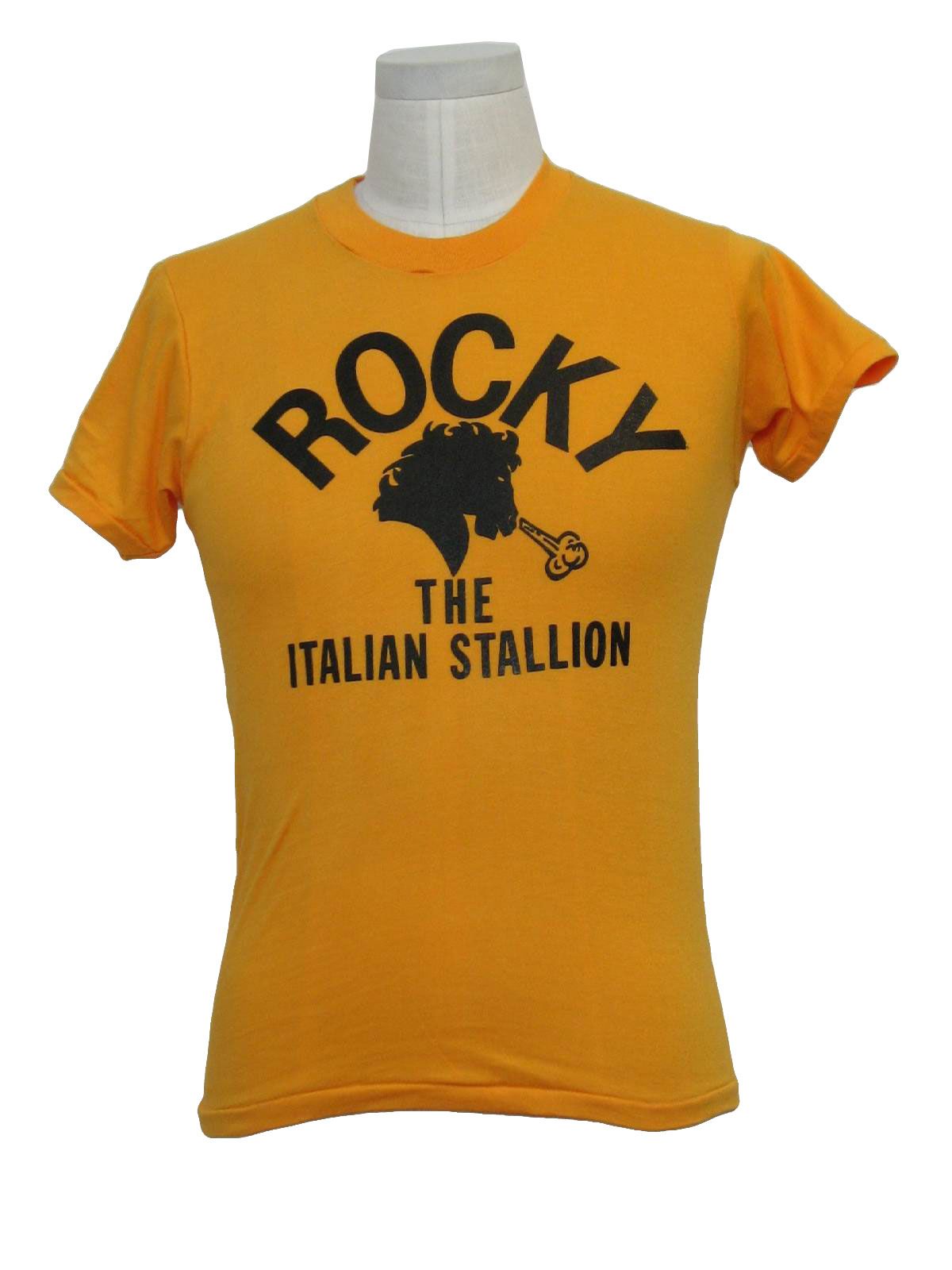 80s -Super Screen Stars- Mens yellow and black -Rocky the Italian ...