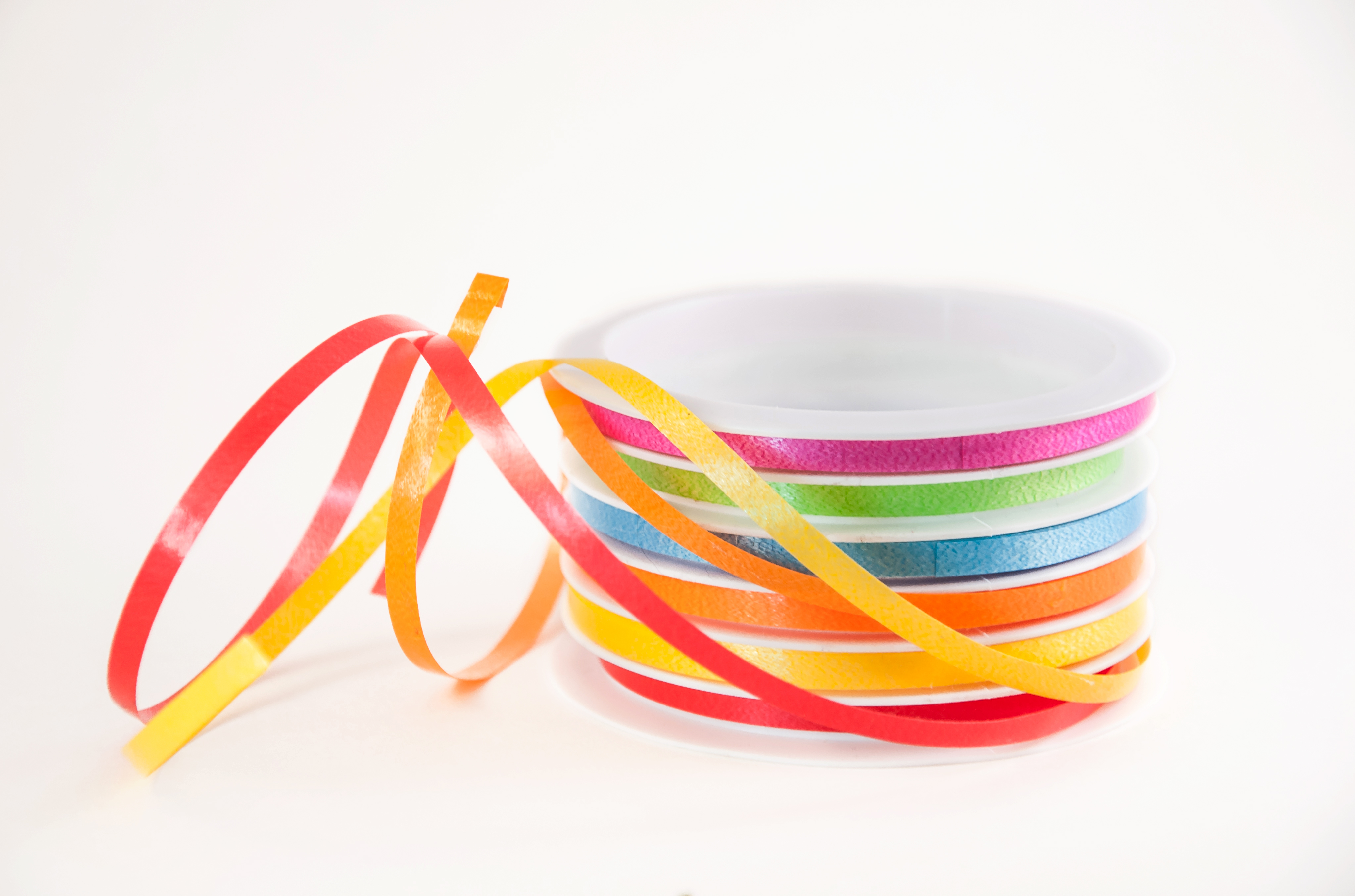 Roll with colorful ribbons photo