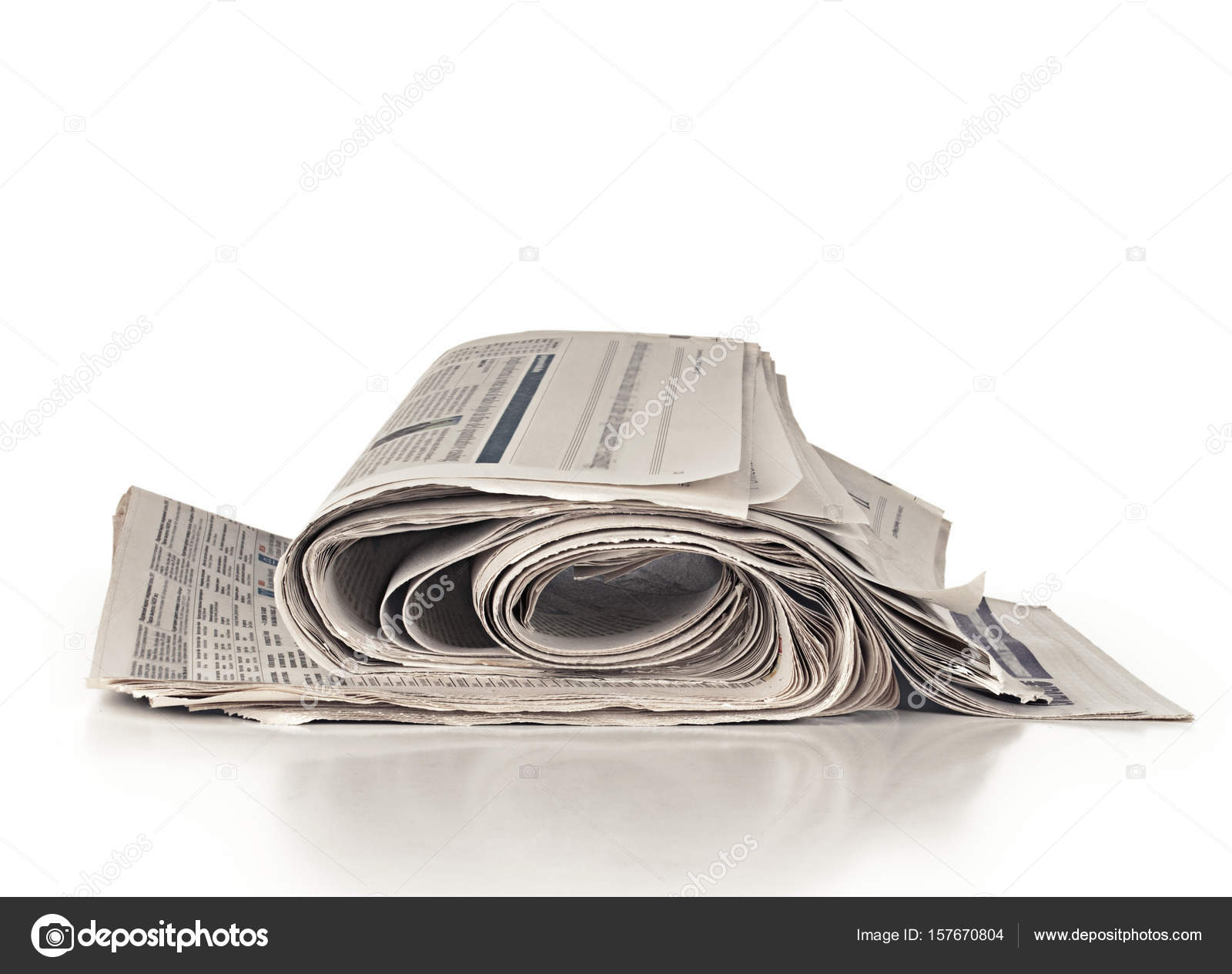 Newspapers rolled up isolated on white background — Stock Photo ...