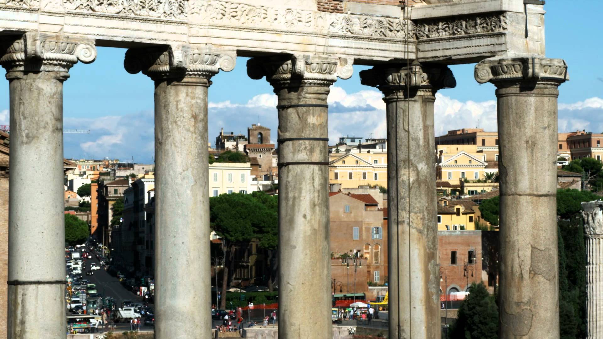 Ancient columns in Rome Italy. - YouTube