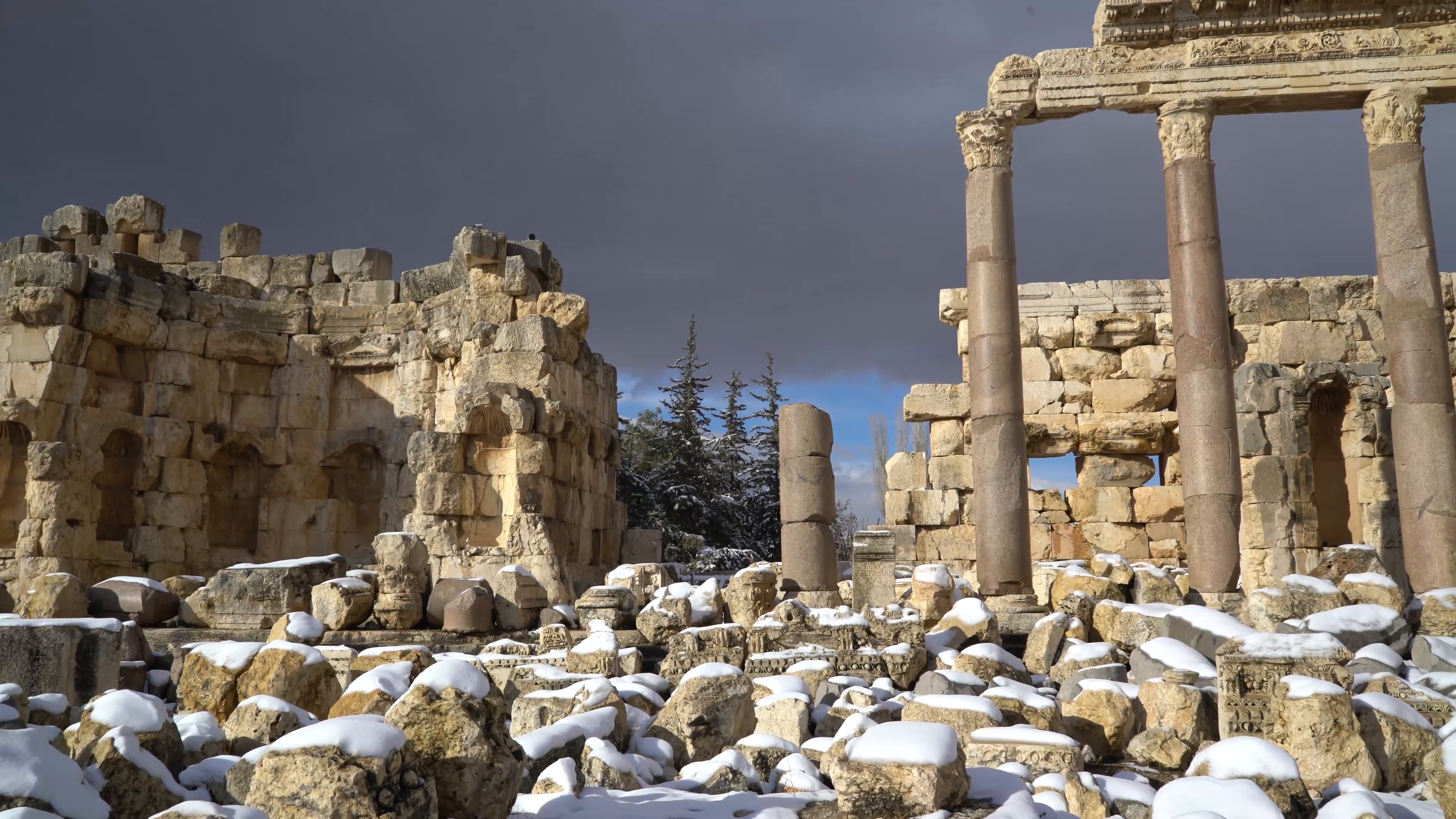 Roman ruins of Heliopolis in Baalbek, Lebanon Stock Video Footage ...