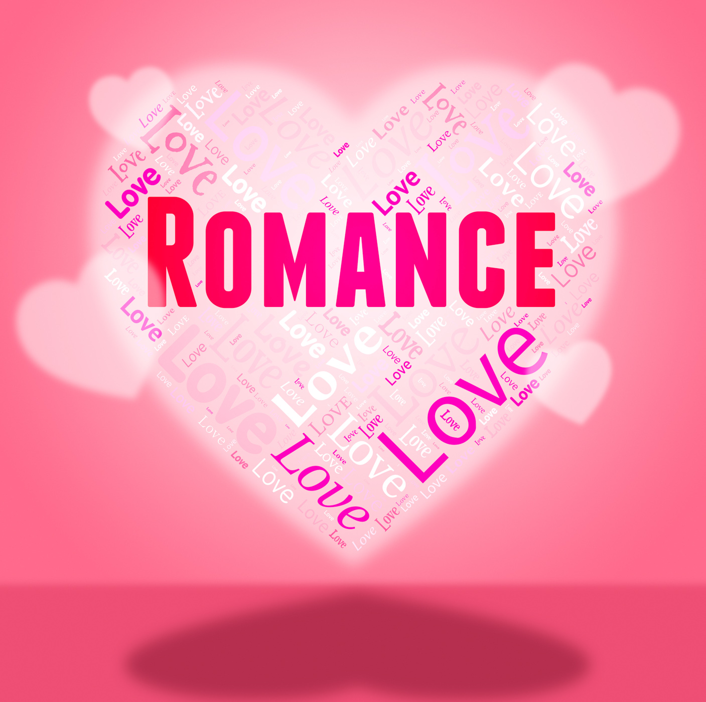 Romance heart indicates in love and affection photo