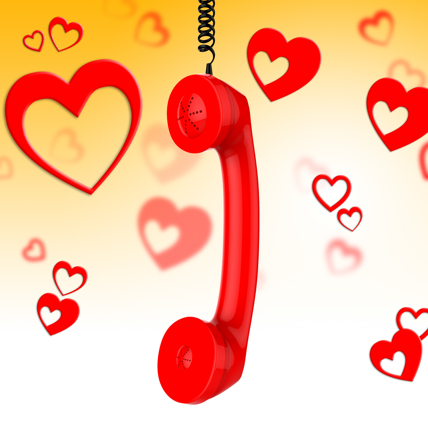 Romantic call represents conversation fondness and discussion photo