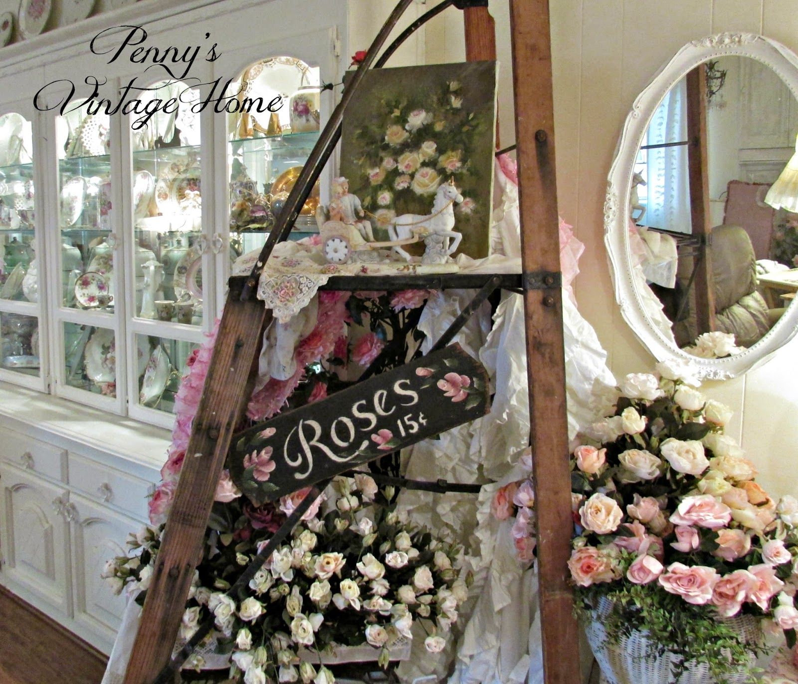 Penny's Vintage Home: Decorating with Ladders | romantic shabby ...