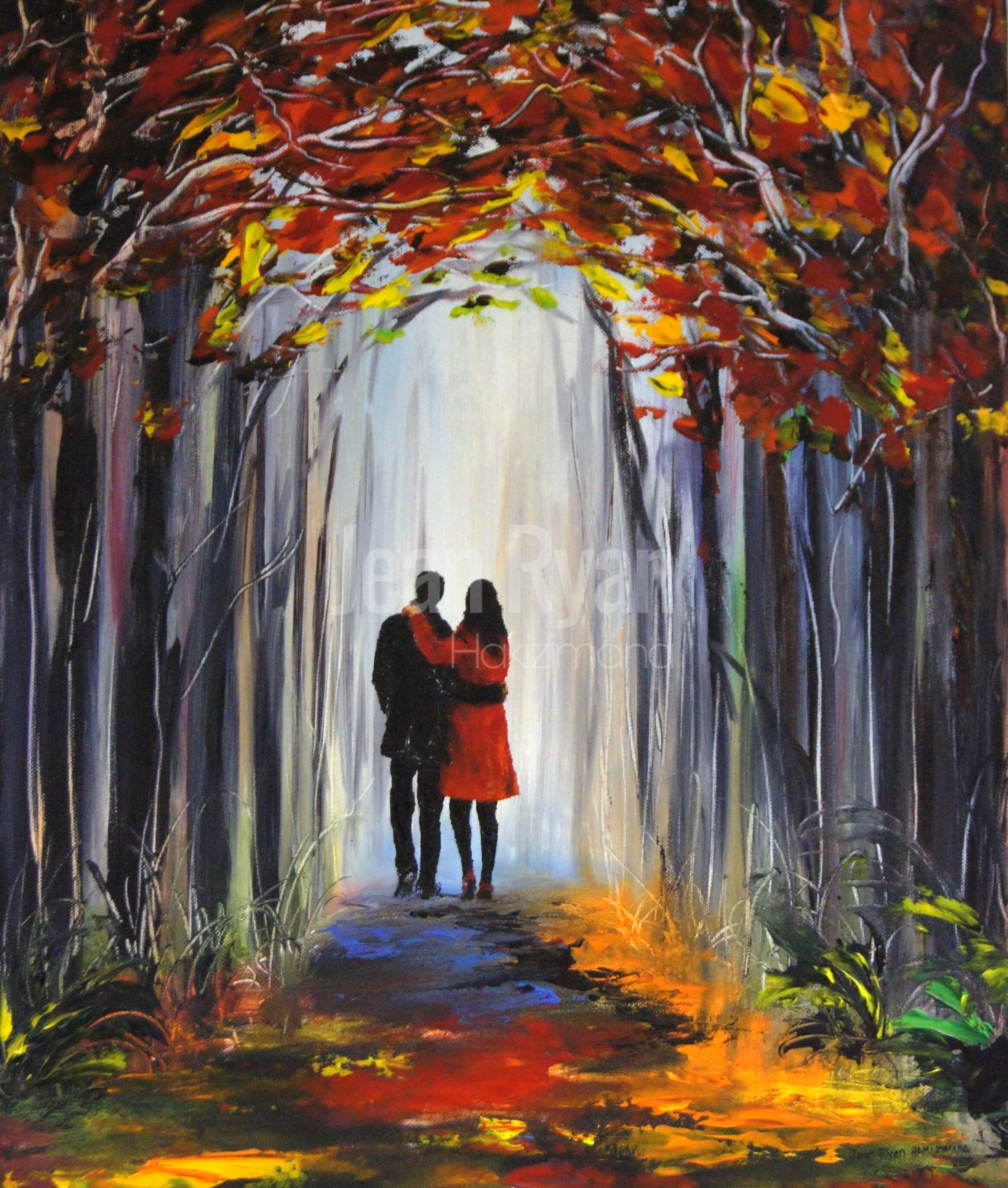 Jean Ryan Art – Romantic walk in the Forest