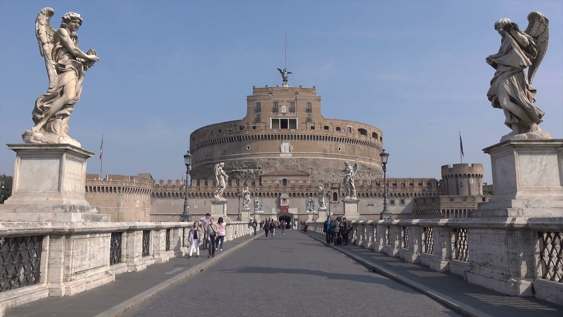 St Angelo Castle and national Museum, Rome, Italy Stock Video ...