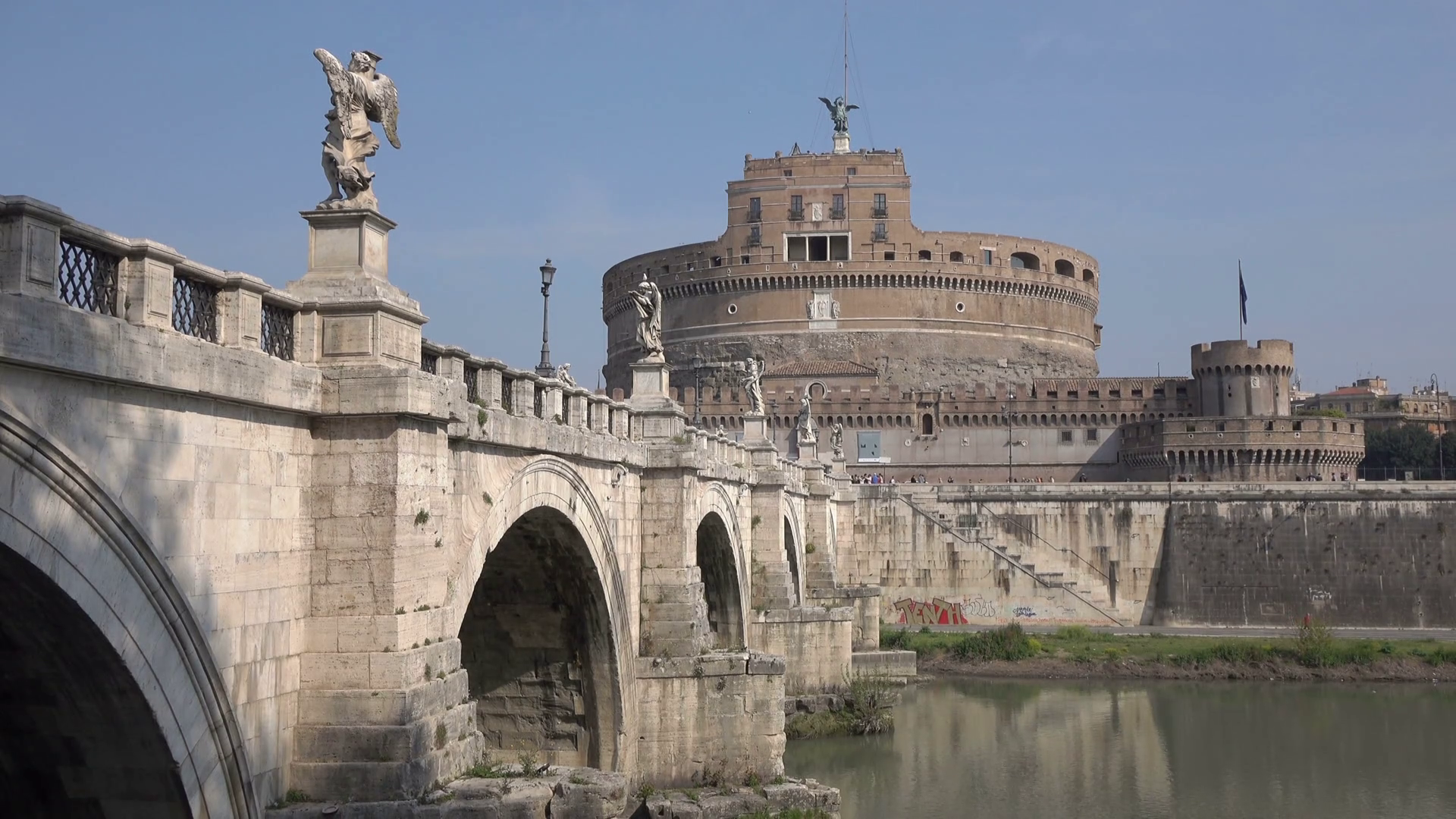 St Angelo Castle and national Museum, River Tibor, Rome, Italy Stock ...
