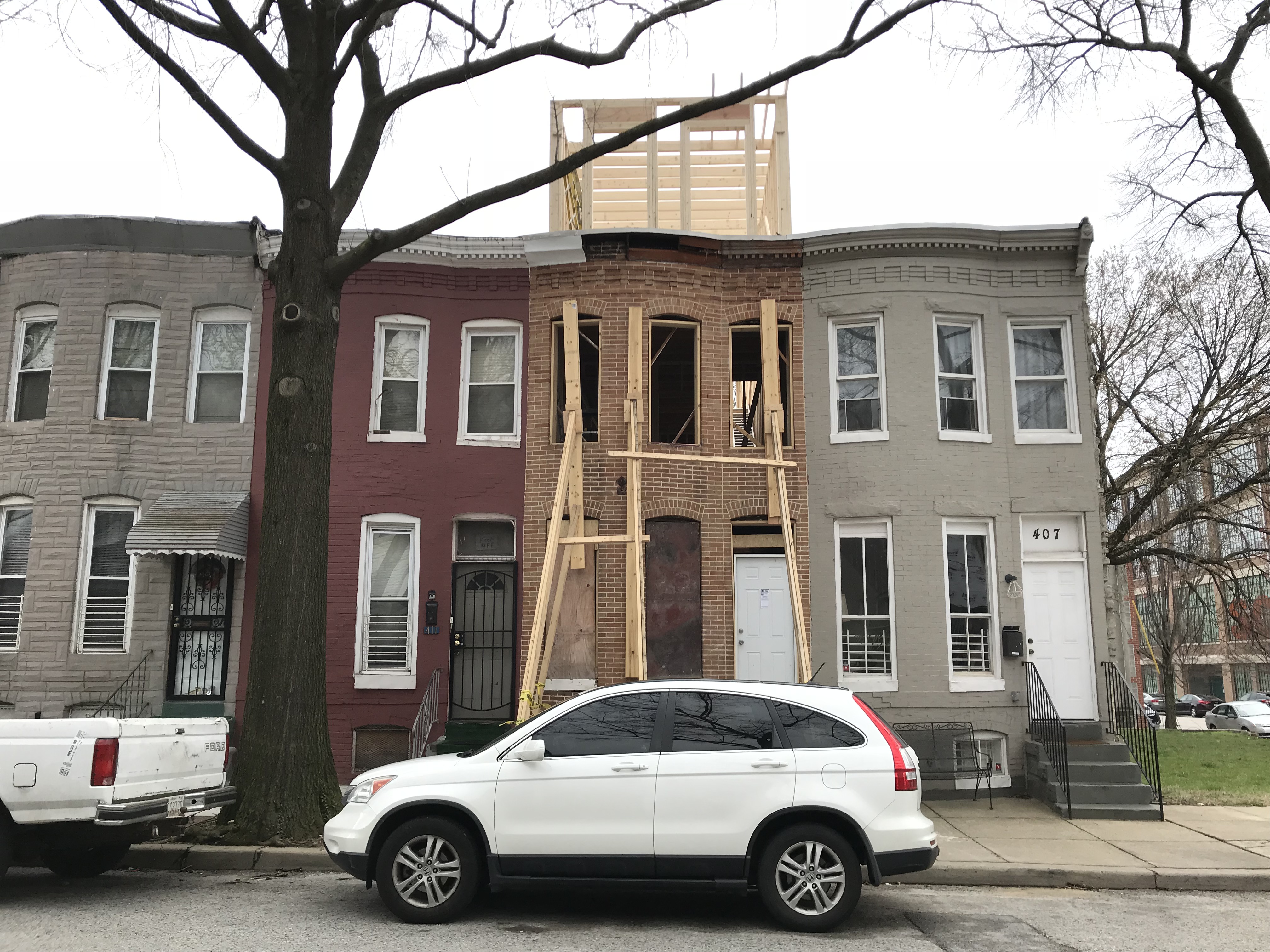 Rooftop addition and rowhouse rehabilitation, 409 E. Federal Street, Baltimore, MD 21202, Baltimore, Building, Car, Maryland, HQ Photo
