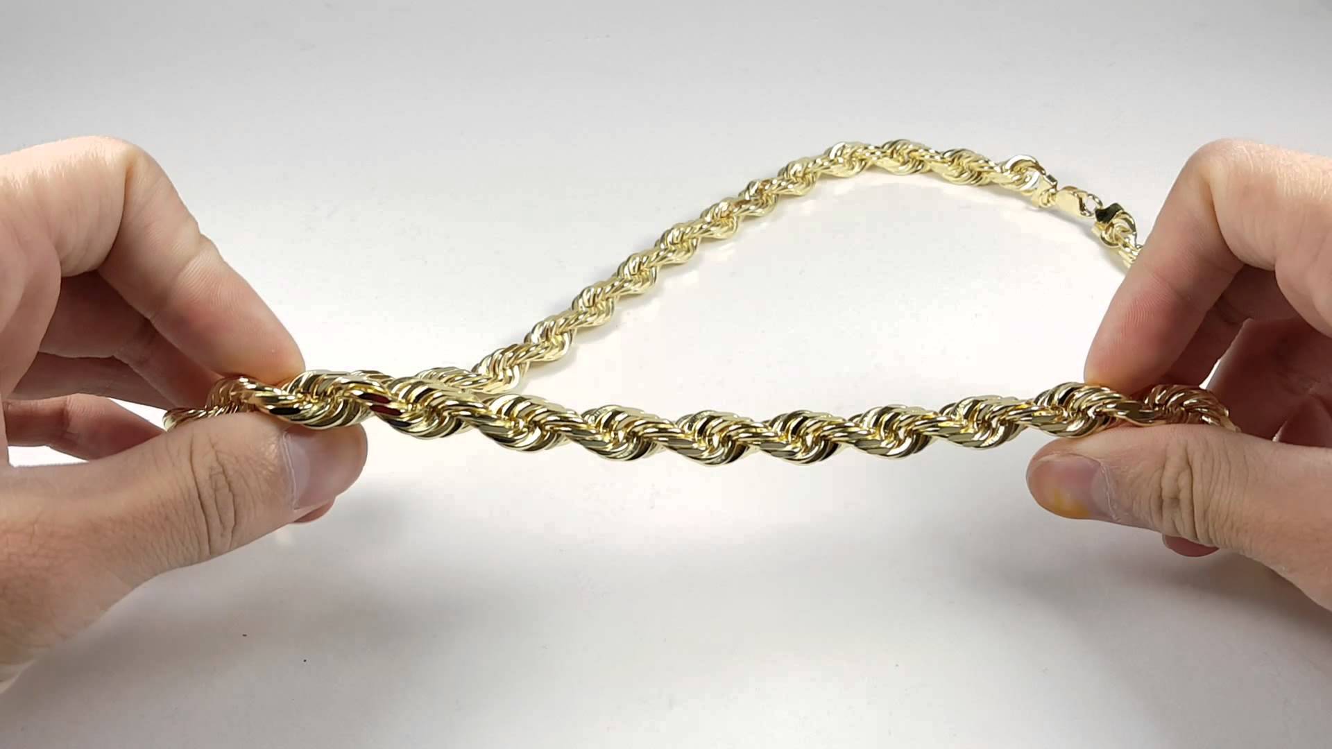12mm diamond cut rope chain - YouTube