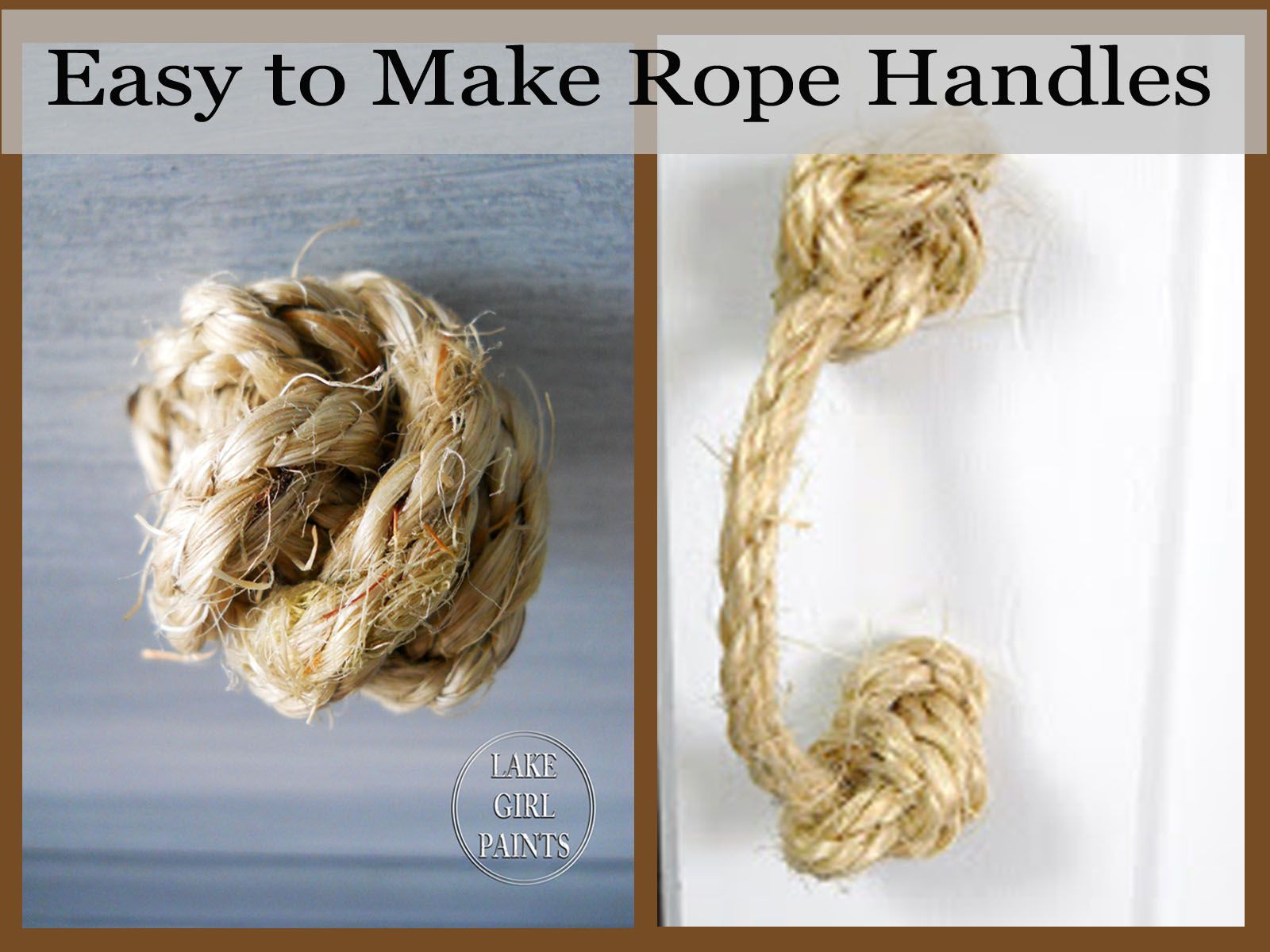 Jute Rope Handles - Easy to Make - cheap knob alternative that adds ...