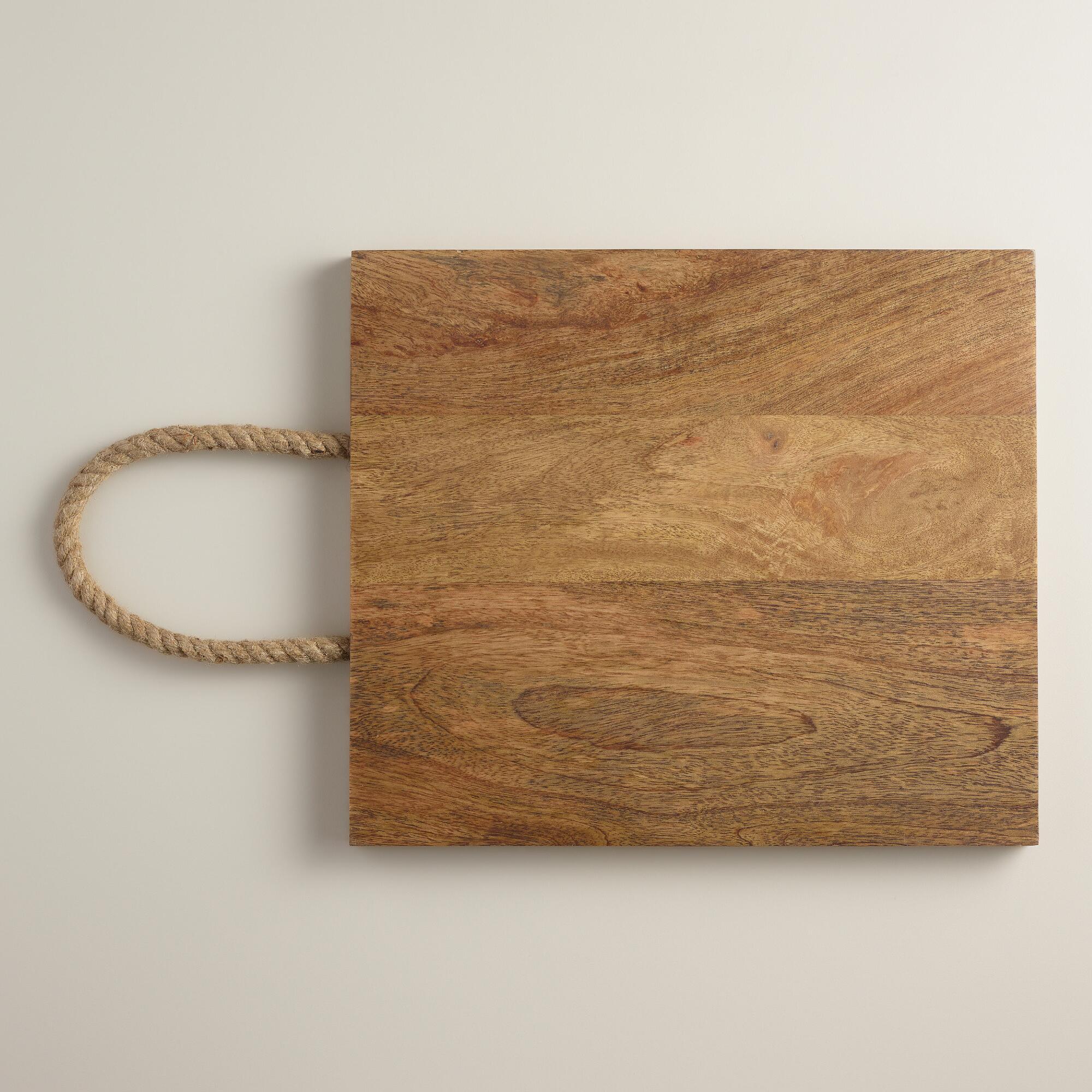 Our nautical-inspired natural wood chopping board features woven ...
