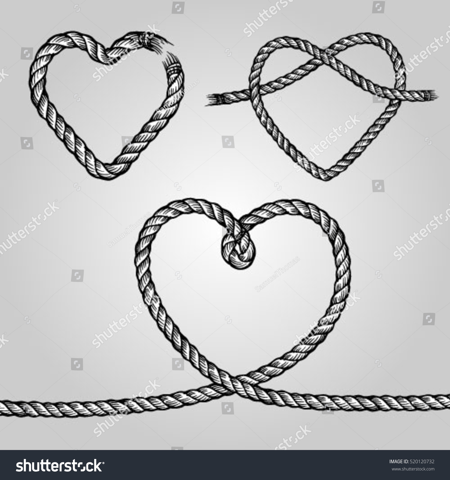 Rope Heart Drawing - ClipartXtras