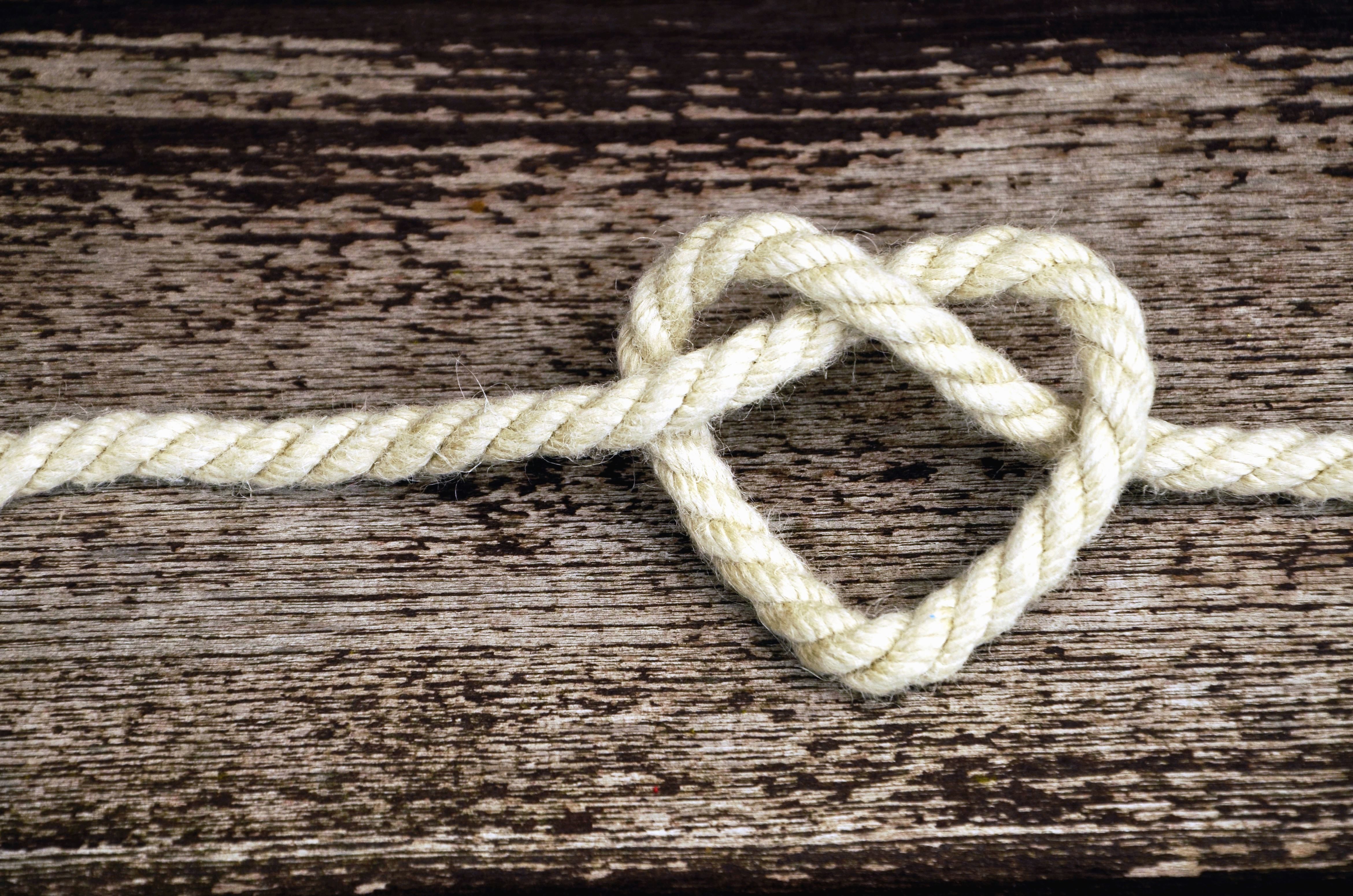 Free picture: rope, wood, heart, love, art