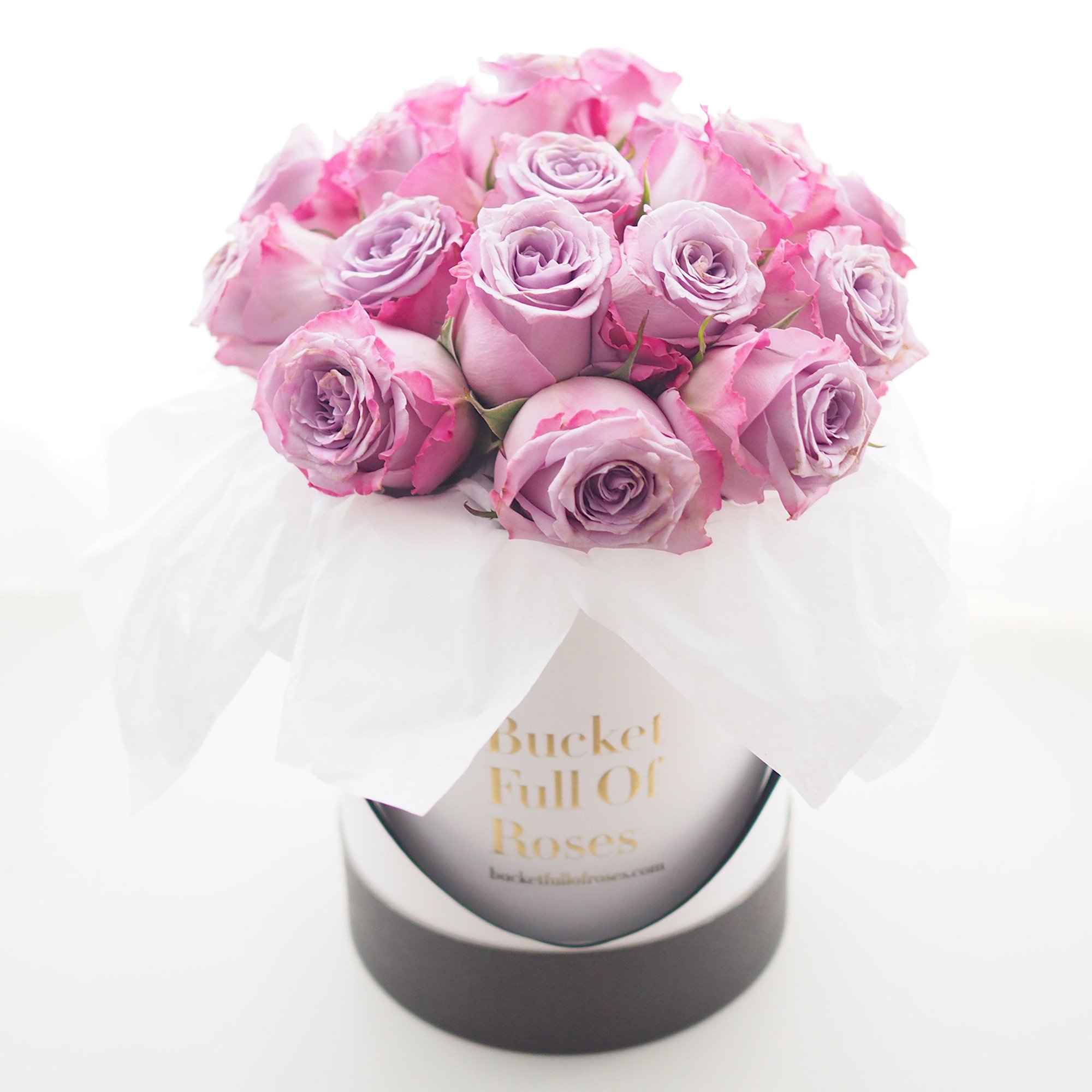 Roses Bucket - Lilac - Bucket Full Of Roses