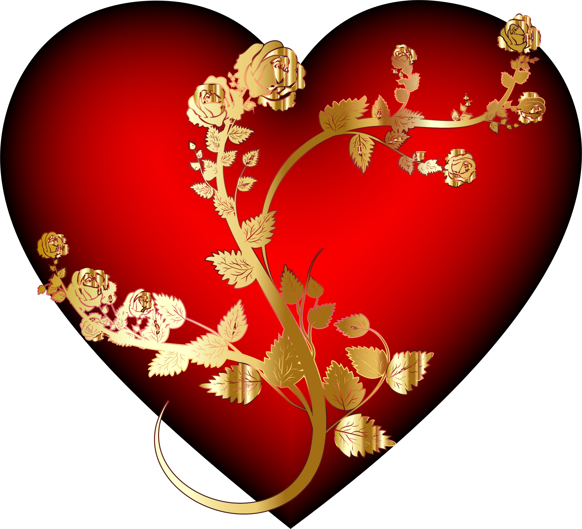 Golden Rose Heart Icons PNG - Free PNG and Icons Downloads
