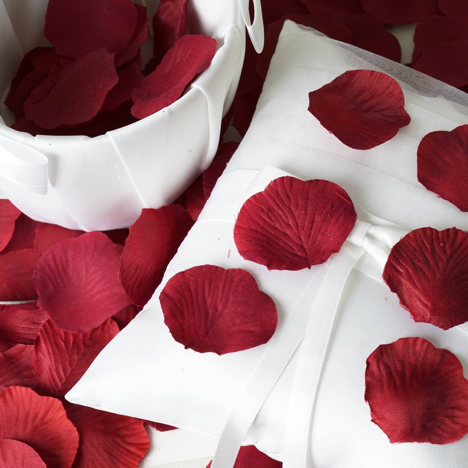 500 Silk Rose Petals - Burgundy | eFavorMart