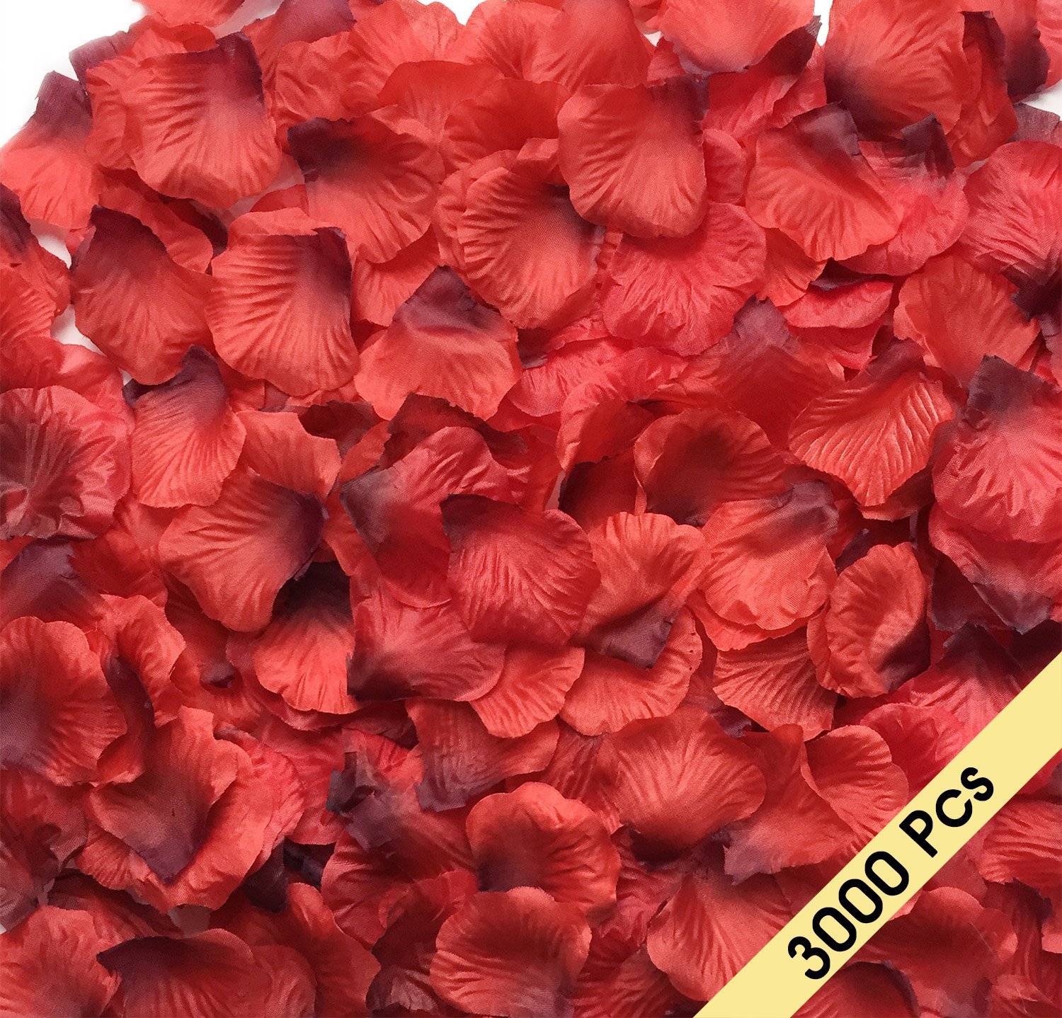 Amazon.com: NewCool 3000 Pcs Dark Red Silk Rose Petals Artificial ...