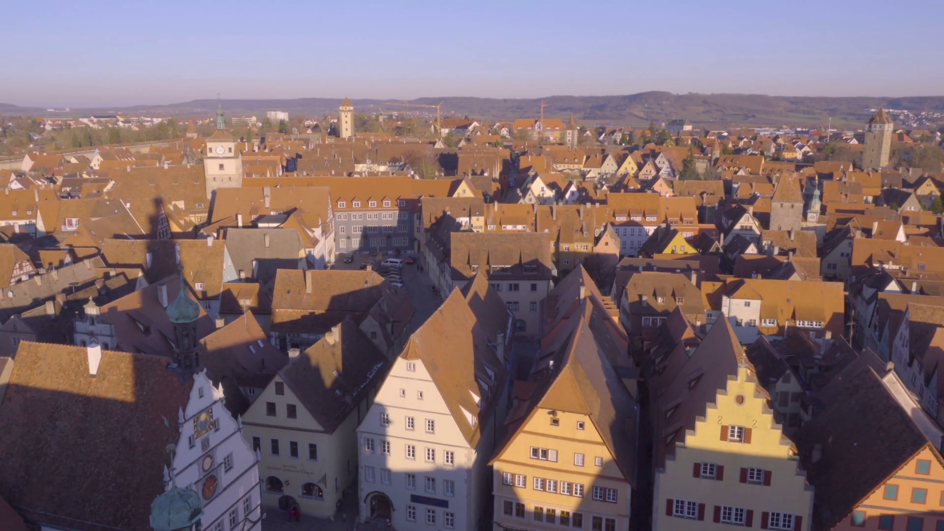 Rothenburg ob der Tauber aerial view in a winter sunny day Stock ...