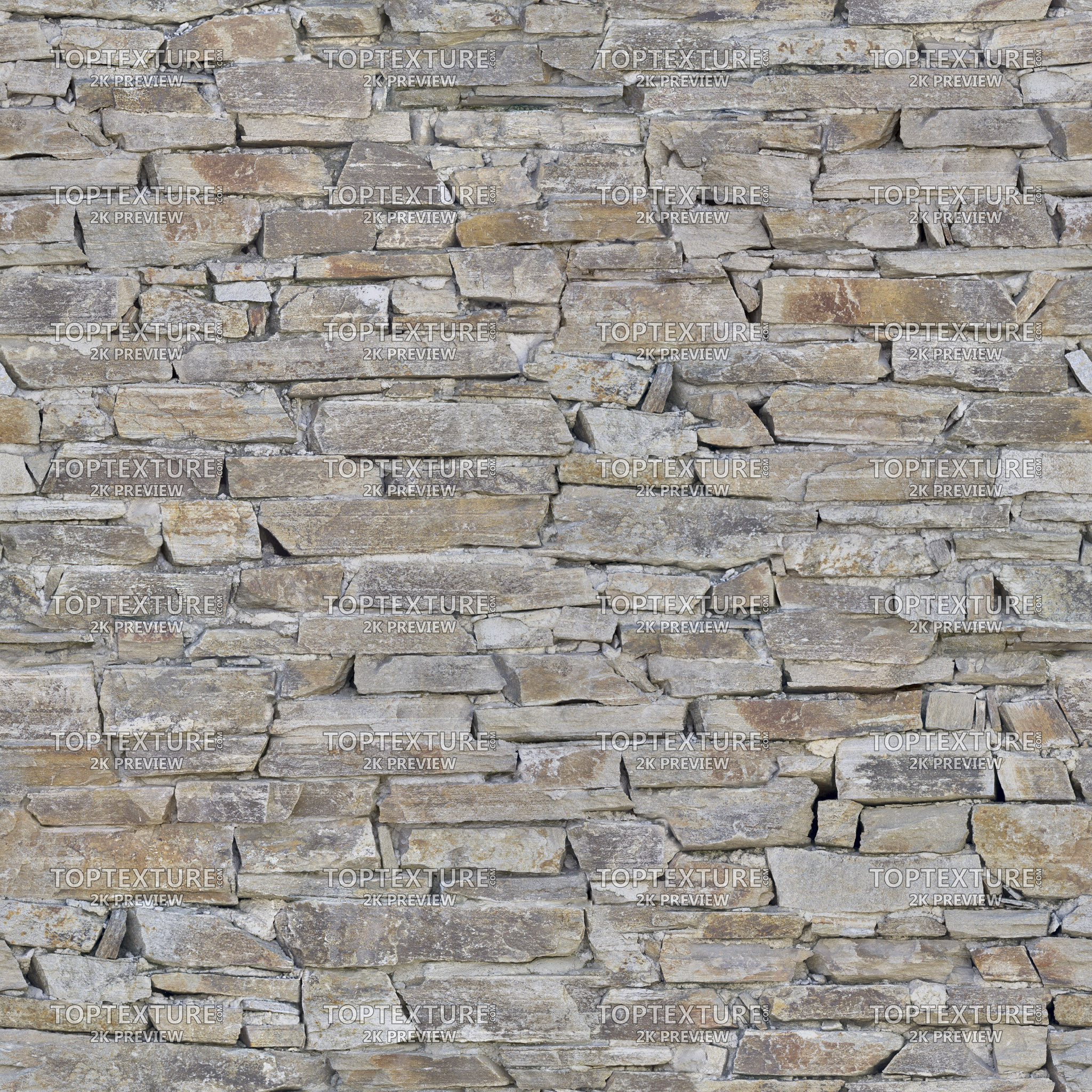 Rough Layered Stone Wall - Top Texture
